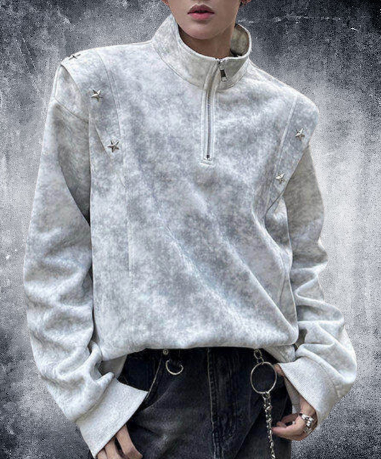 retro tie-dye half zip sweatshirt EN2653