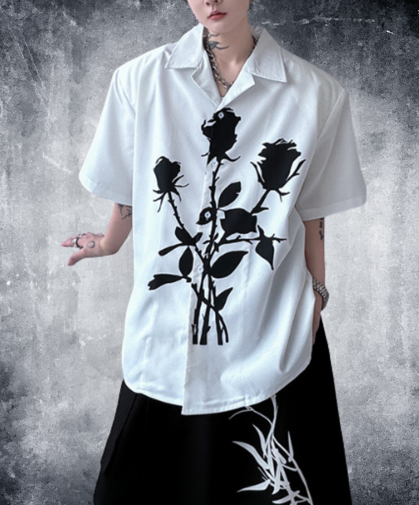 rose silhouette print shirt EN2905