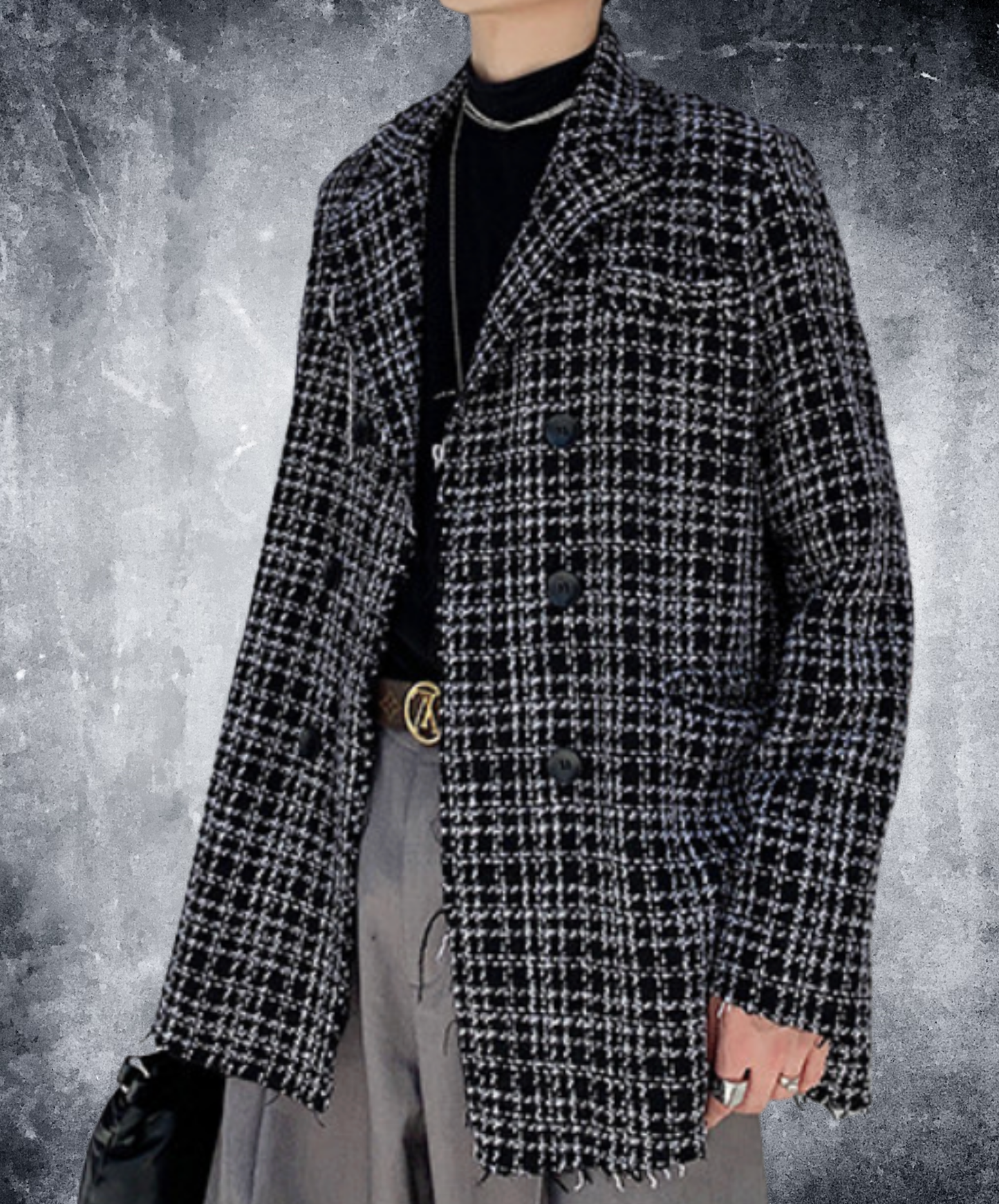 korean retro frayed edge design jacket EN2685