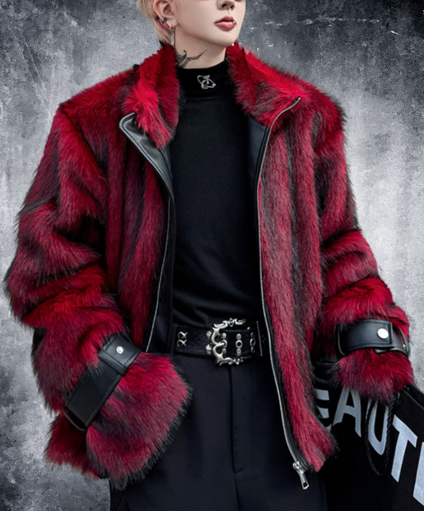 wolf-style fake fur jacket EN2618