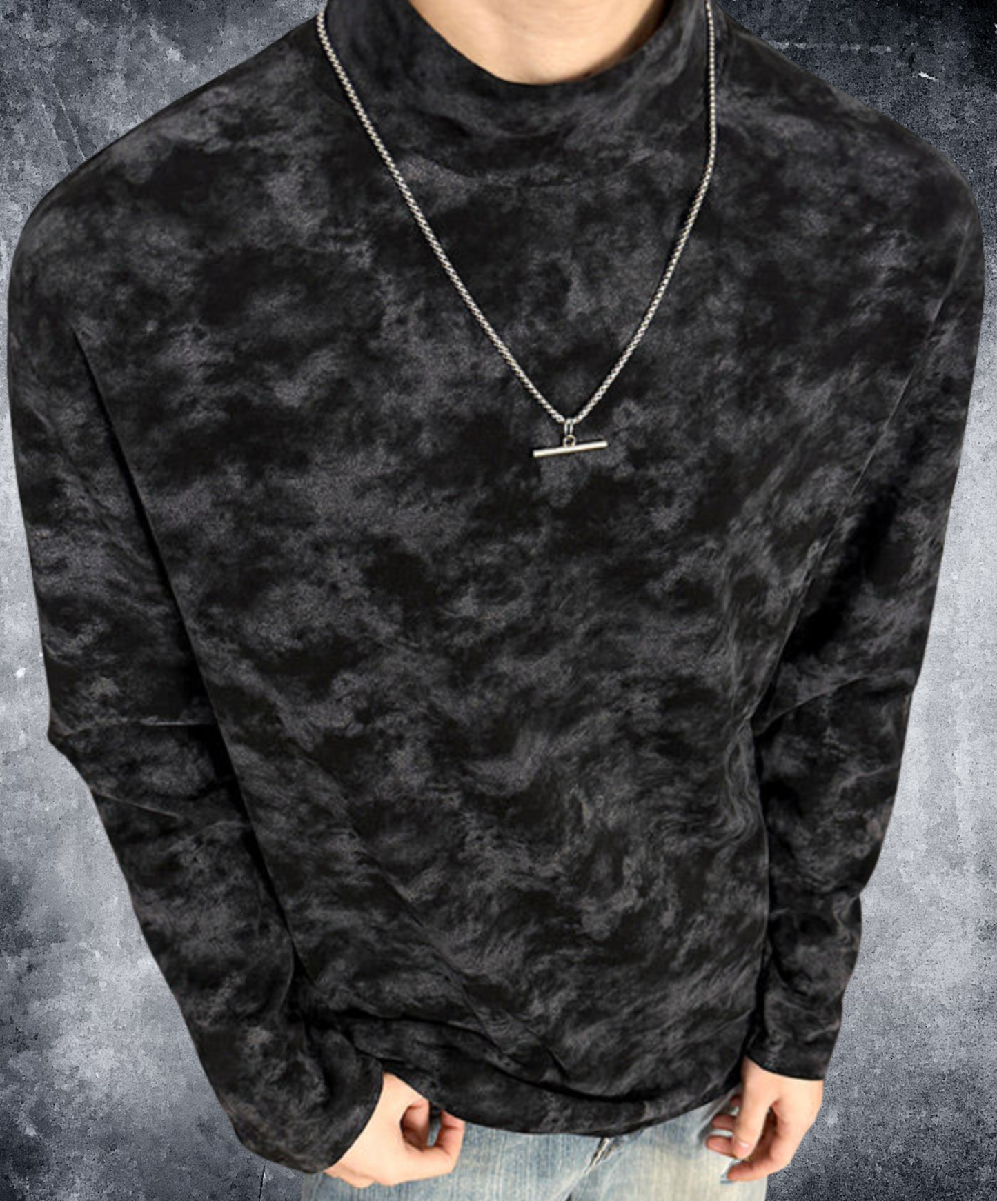 stand collar tie-dye t-shirt EN2557