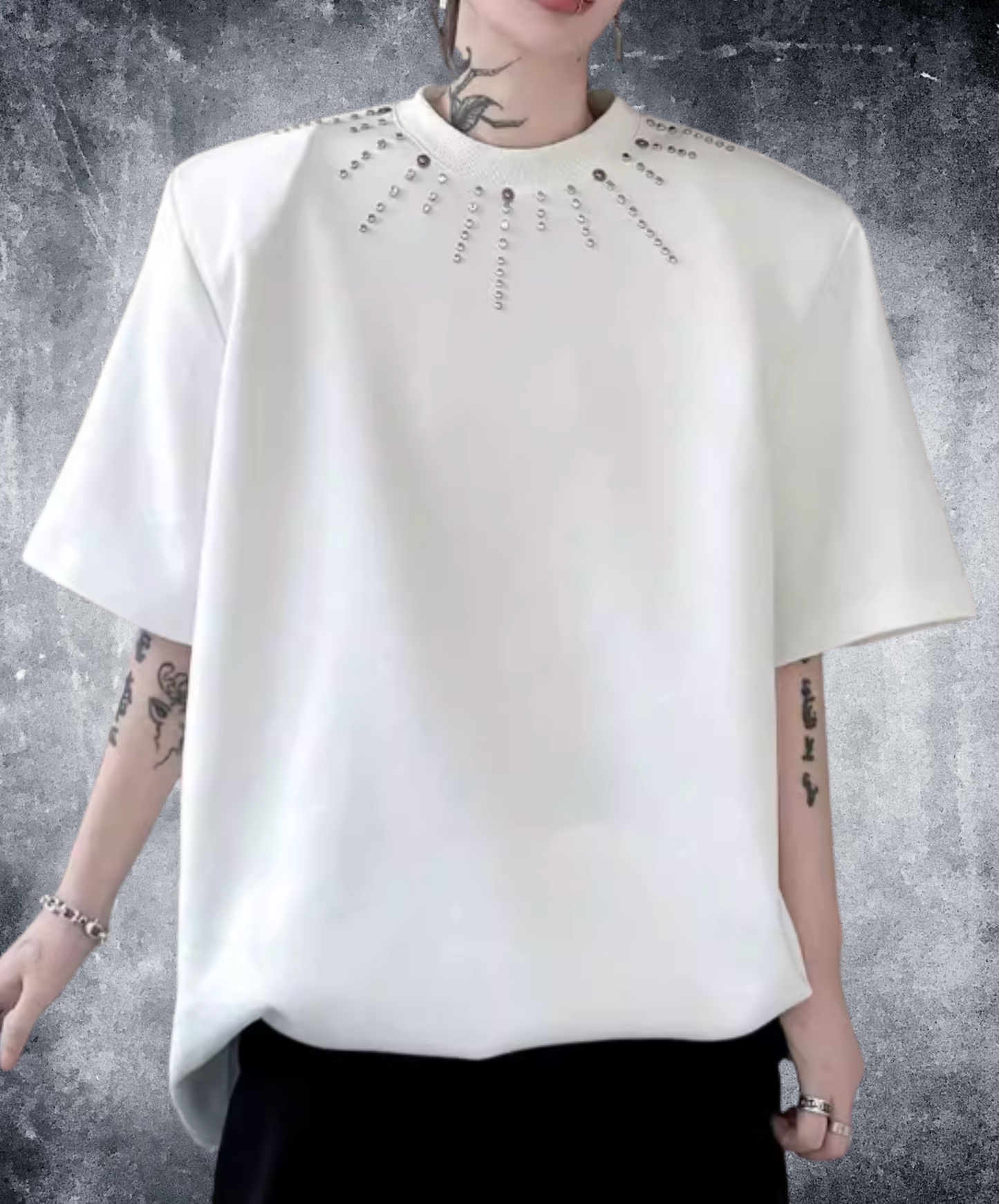 beaded meteor design t-shirt EN2826