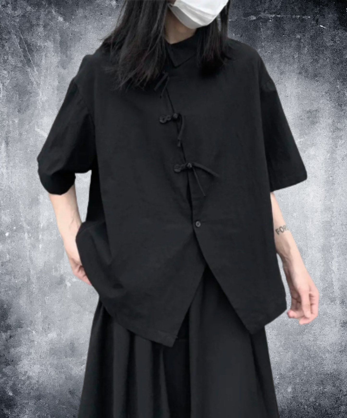 chinese-style diagonal buttons shirt EN3004