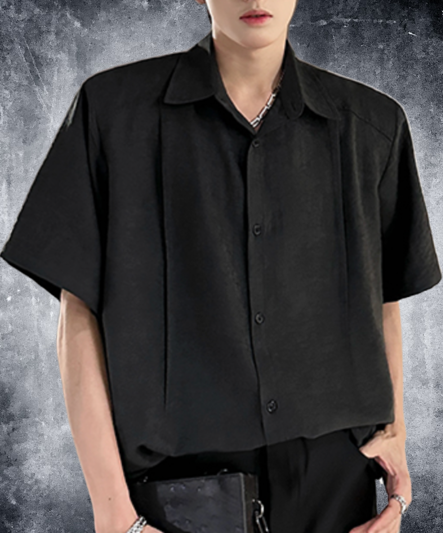 dark tucked drape lightweight shirt EN2089