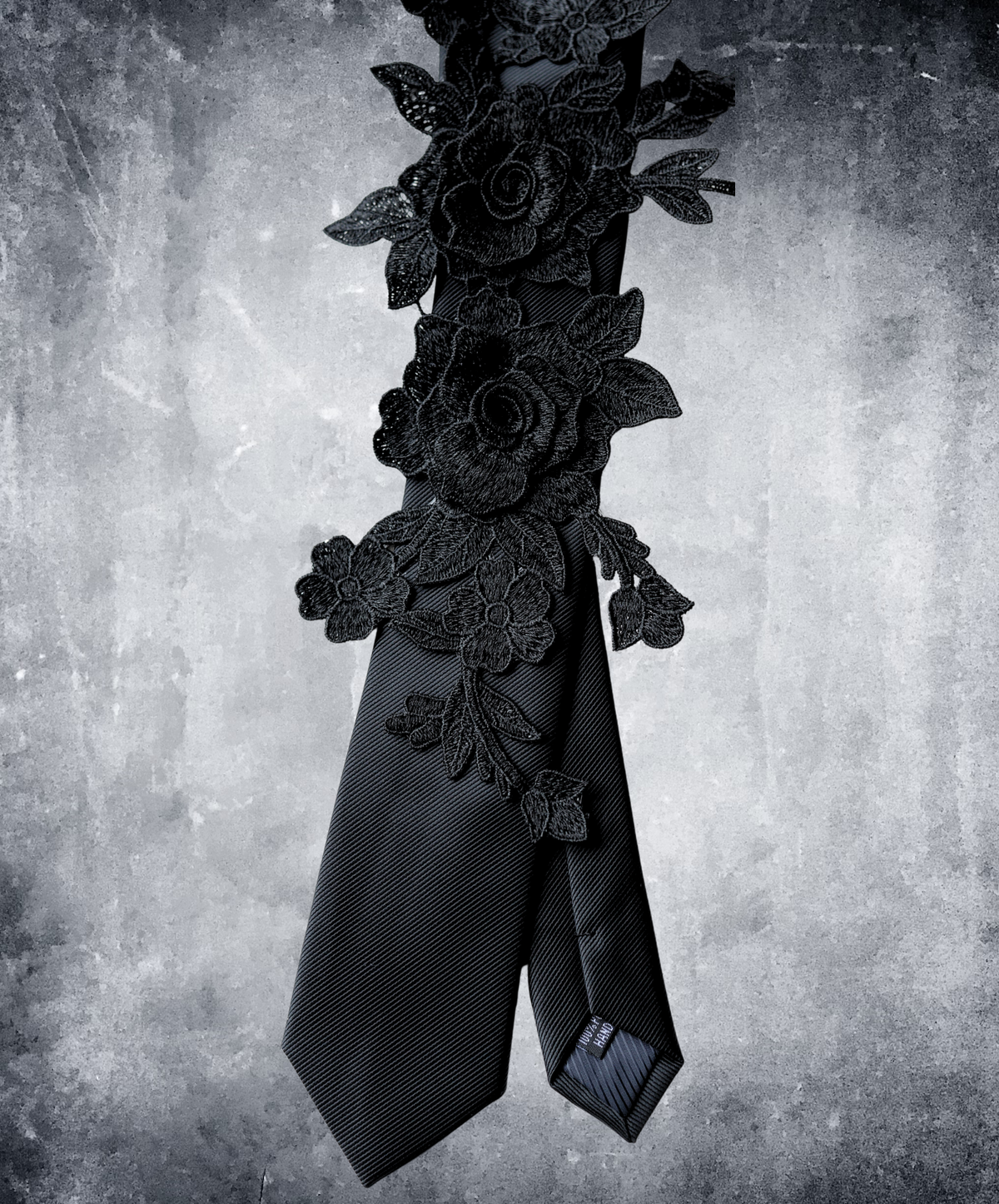 flower-motif appliqué necktie EN3248