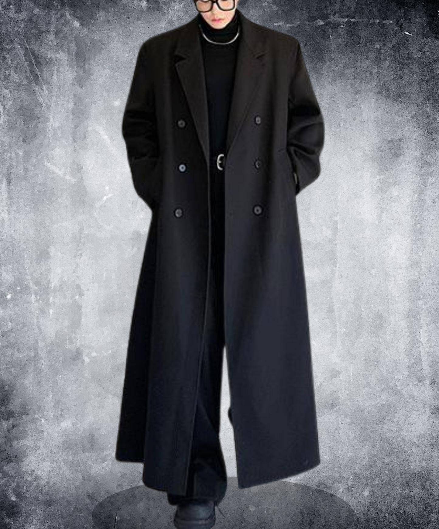 thick double-breasted long coat EN2509