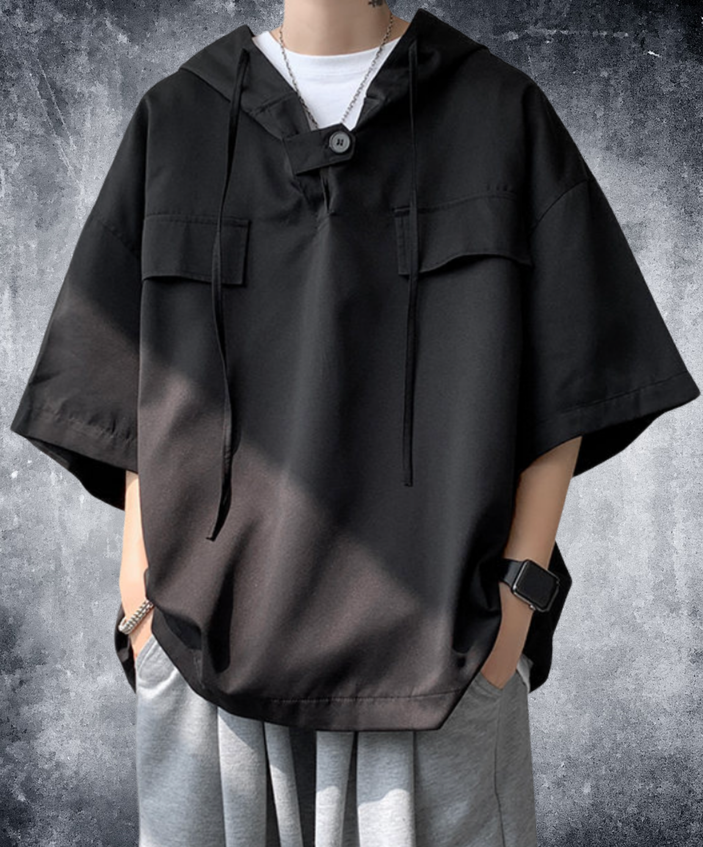 dark neck tab design hoodie EN2847