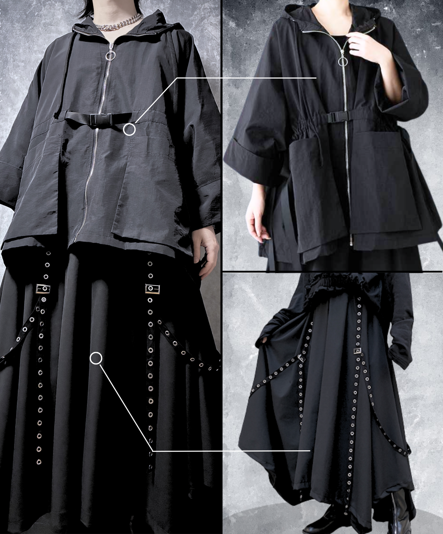 【style94】dark mode outfit set EN2853（hoodie + pants set）