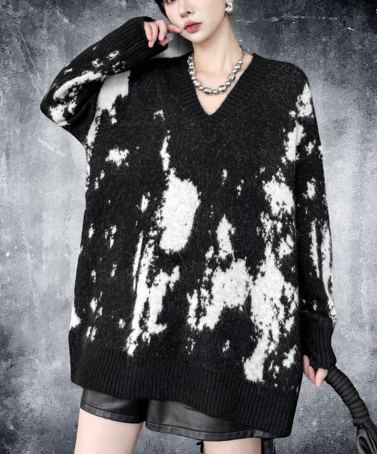 colorblock v-neck sweater EN2576