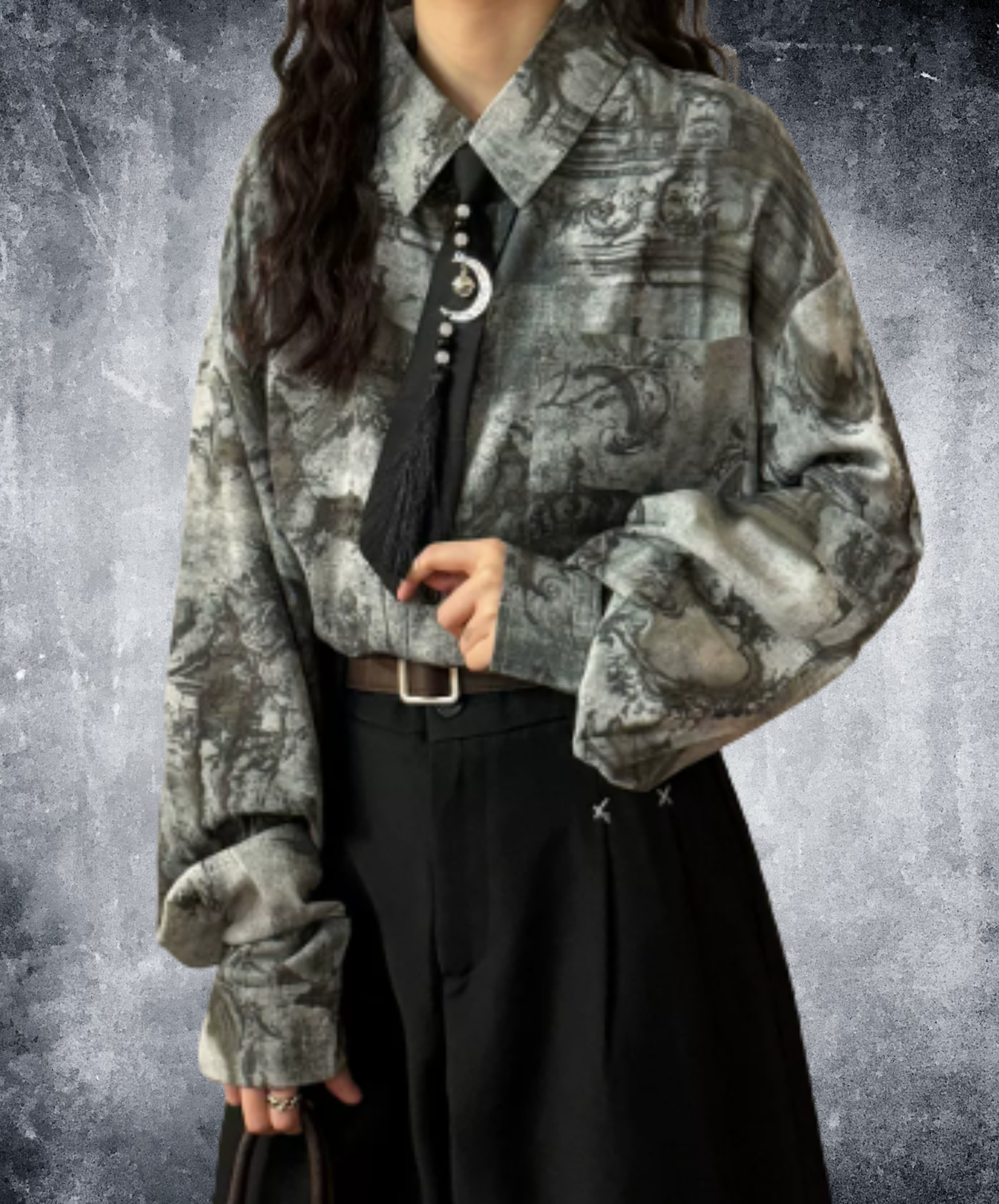 dark retro pattern shirt EN3014