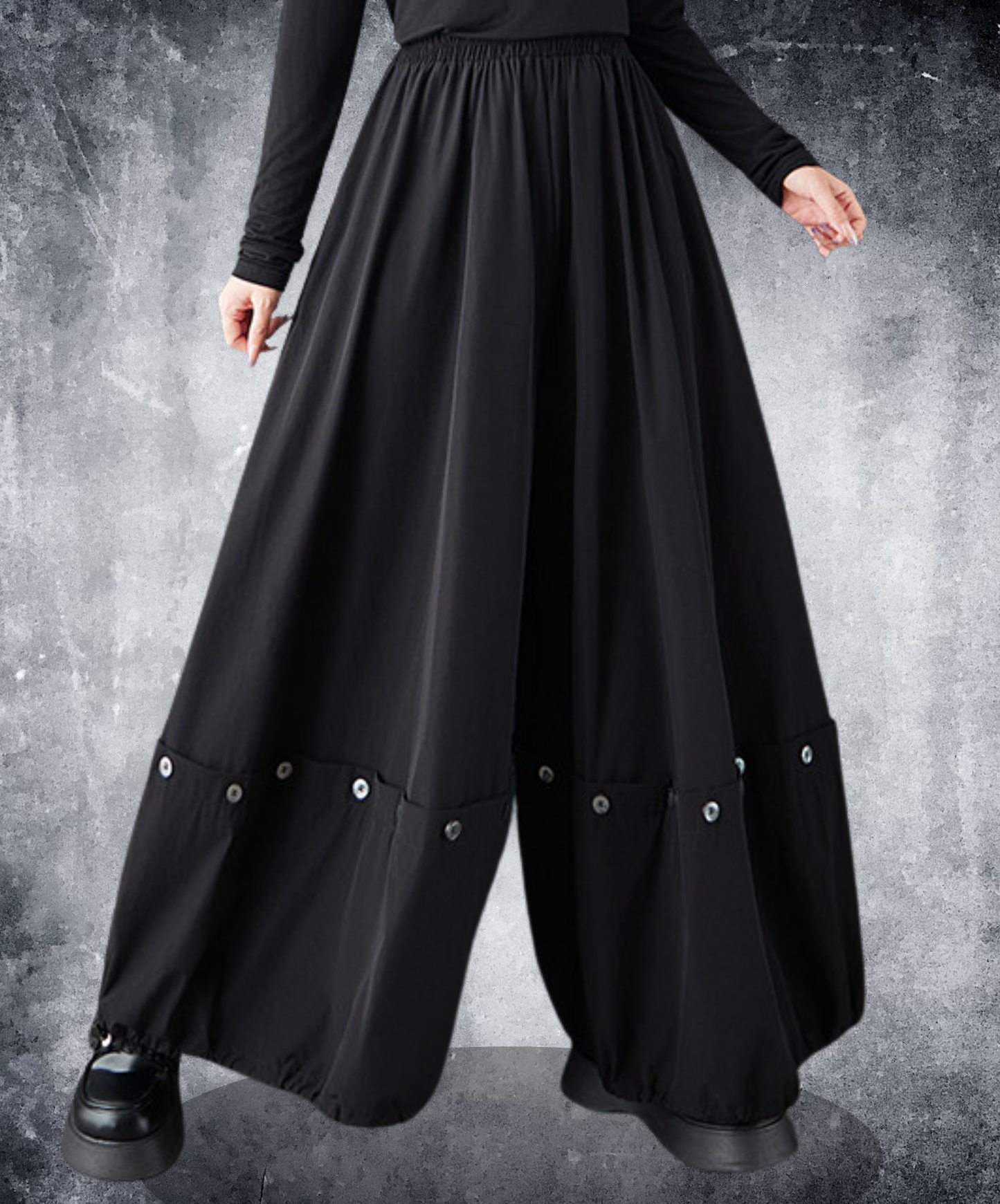 button-down tulip style wide pants EN2707