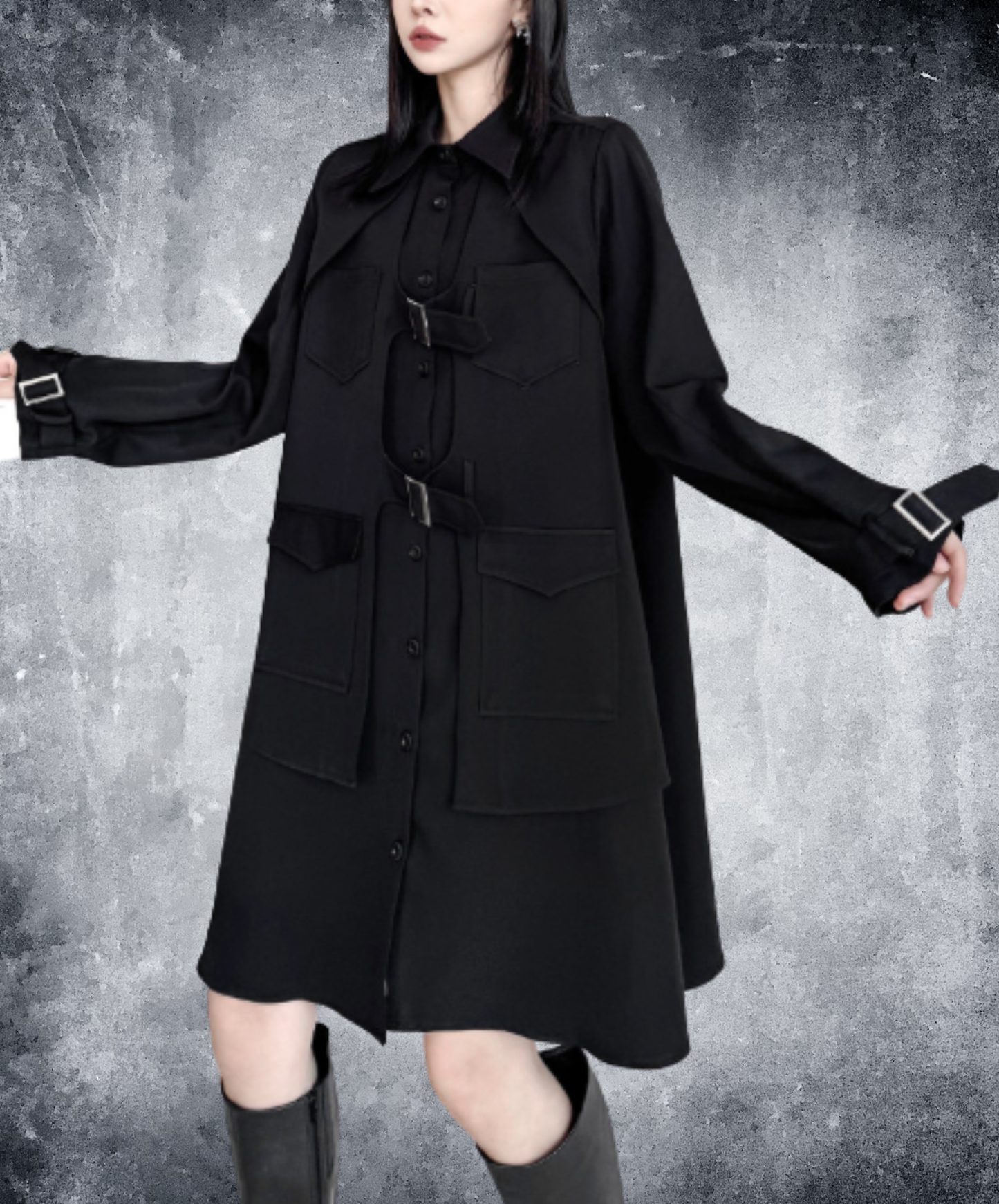 straight silhouette long shirt EN2901