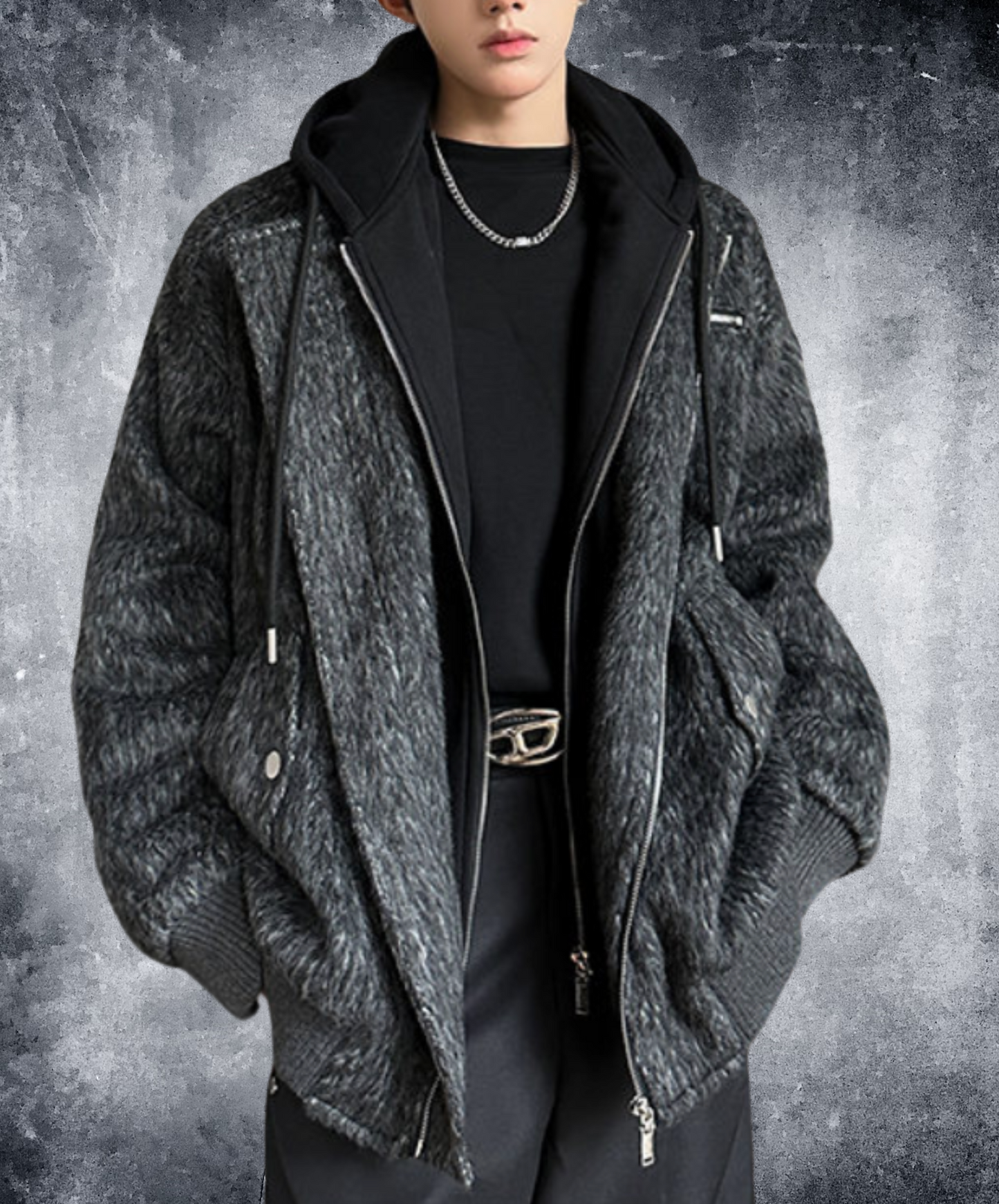 fake two-piece casual hoodie EN2550