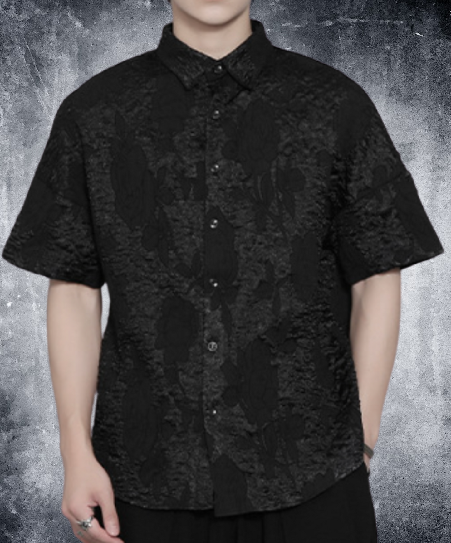 korean style flower design jacquard shirt EN2199