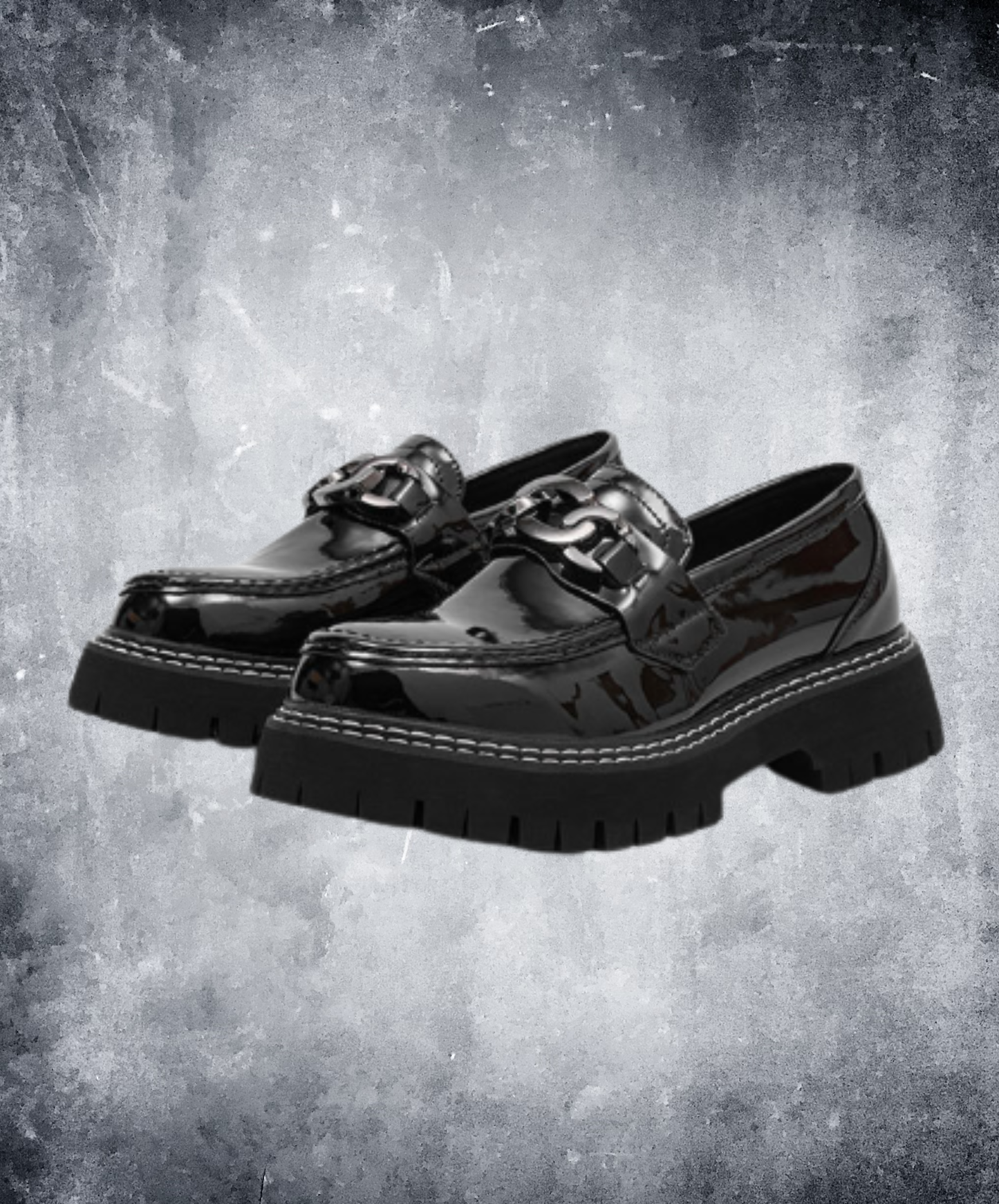 chunky chain enamel finish shoes EN3028