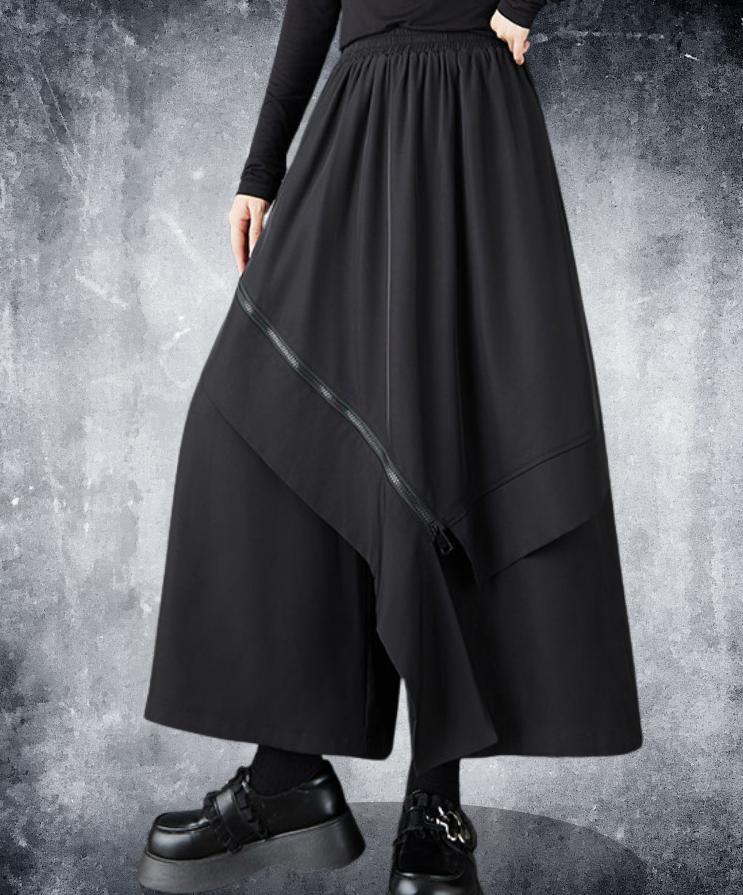 dark Irregular patchwork hem pants EN2701