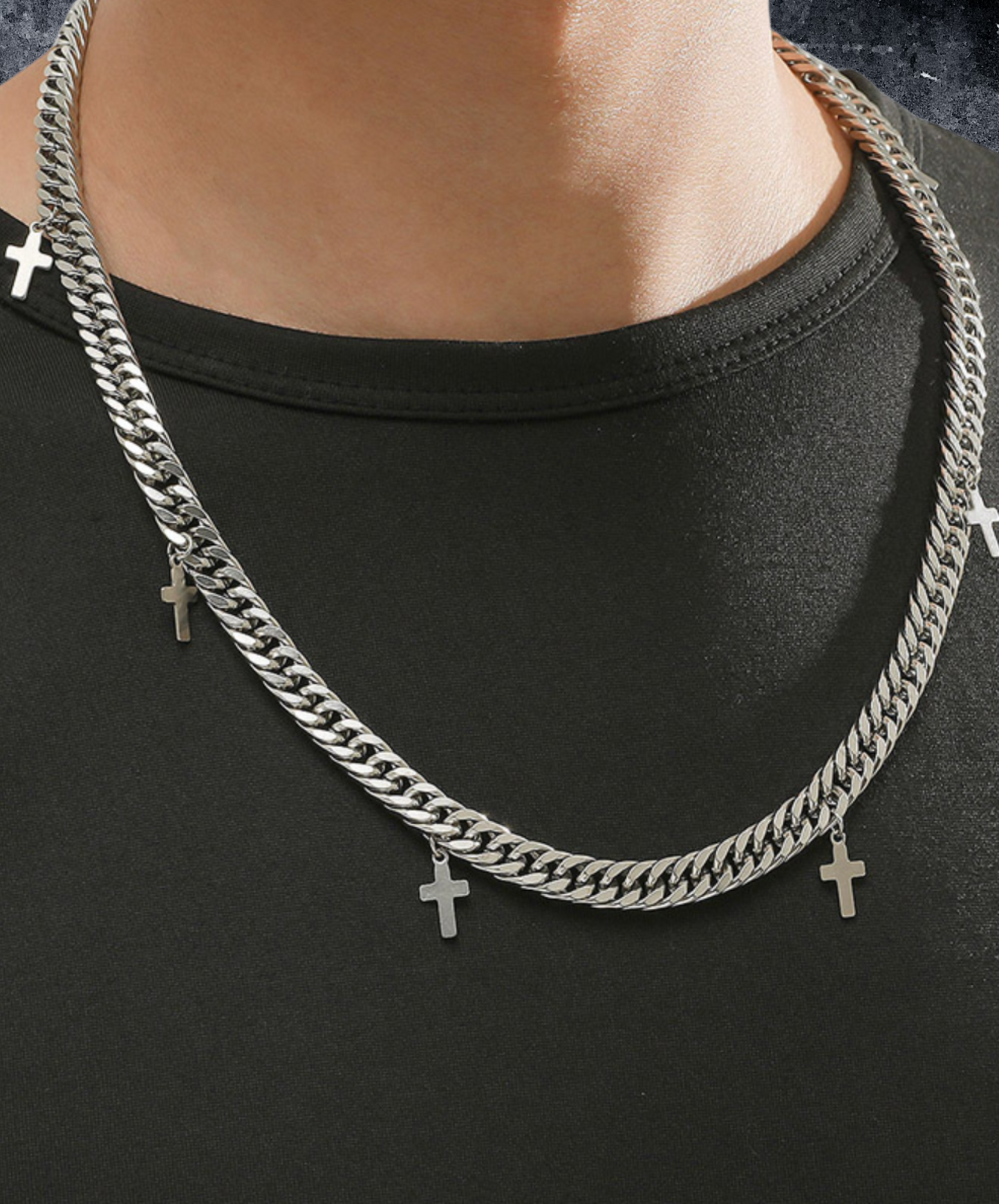 scuba chain cross necklace EN2281