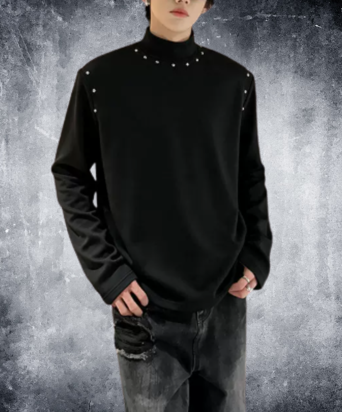 stud-embellished edge t-shirt EN3238