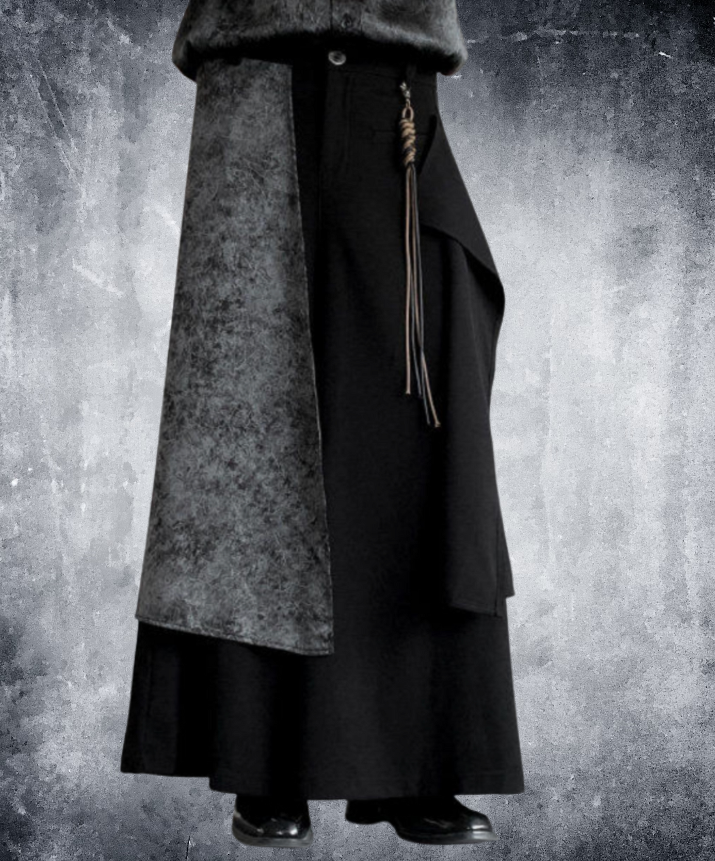 dark wide leg drape pants EN2569