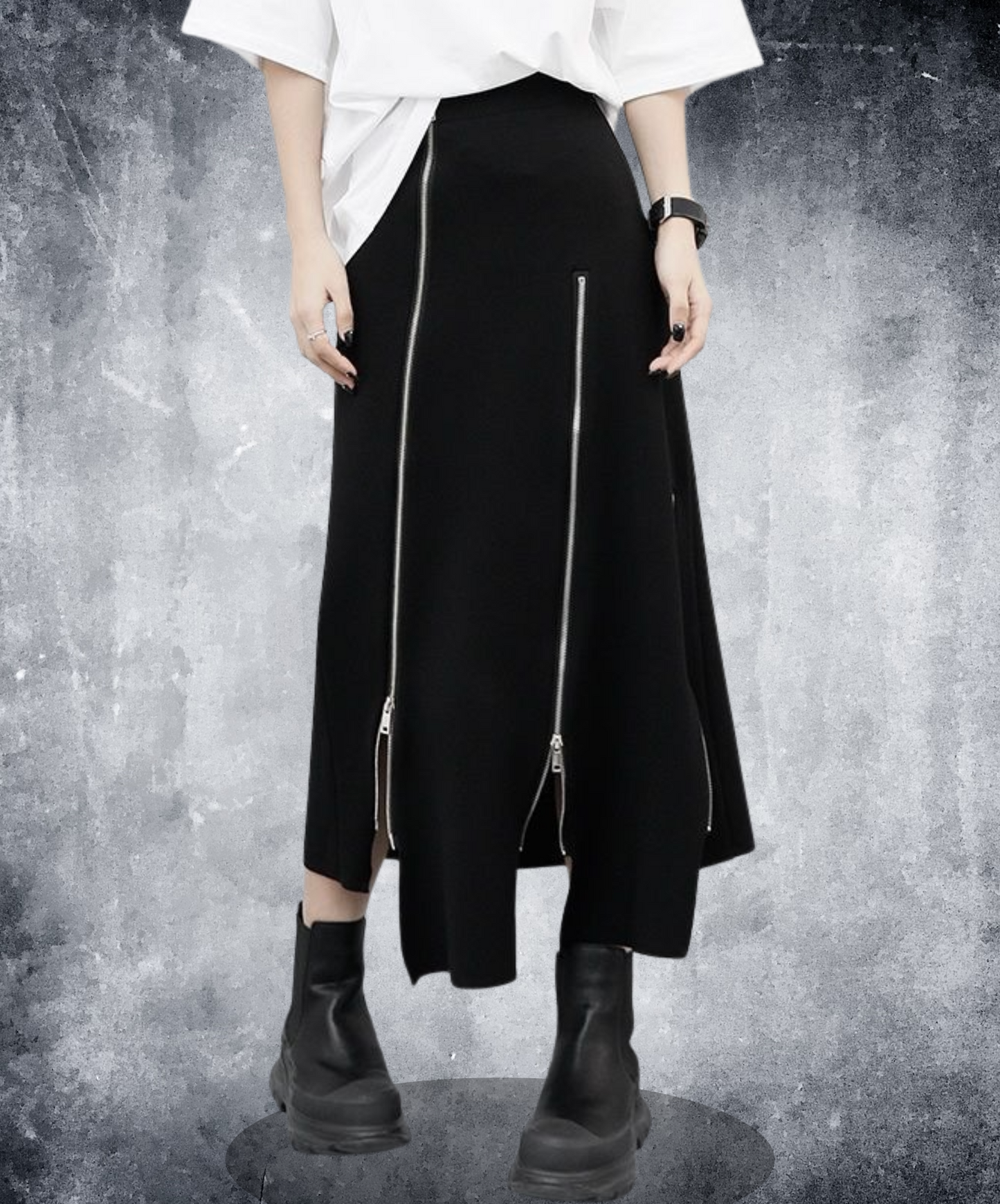 high waist irregular cutting skirt EN2372