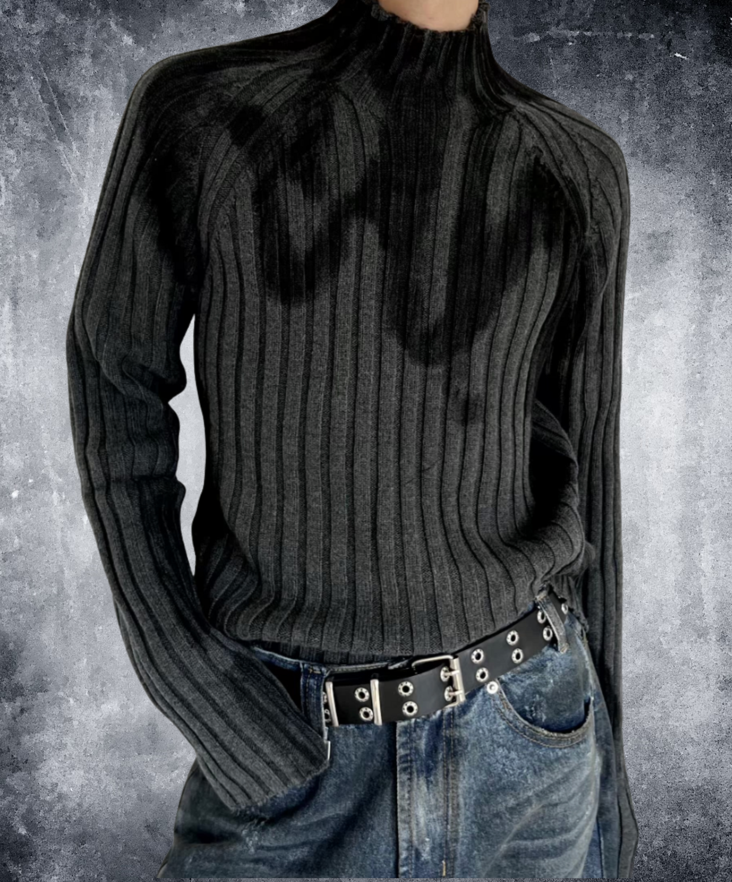 slim fit monotone gradation sweater EN2517