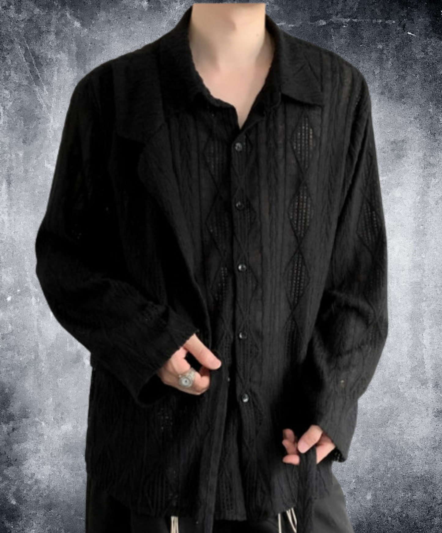chinese style strap jacquard shirt EN2369