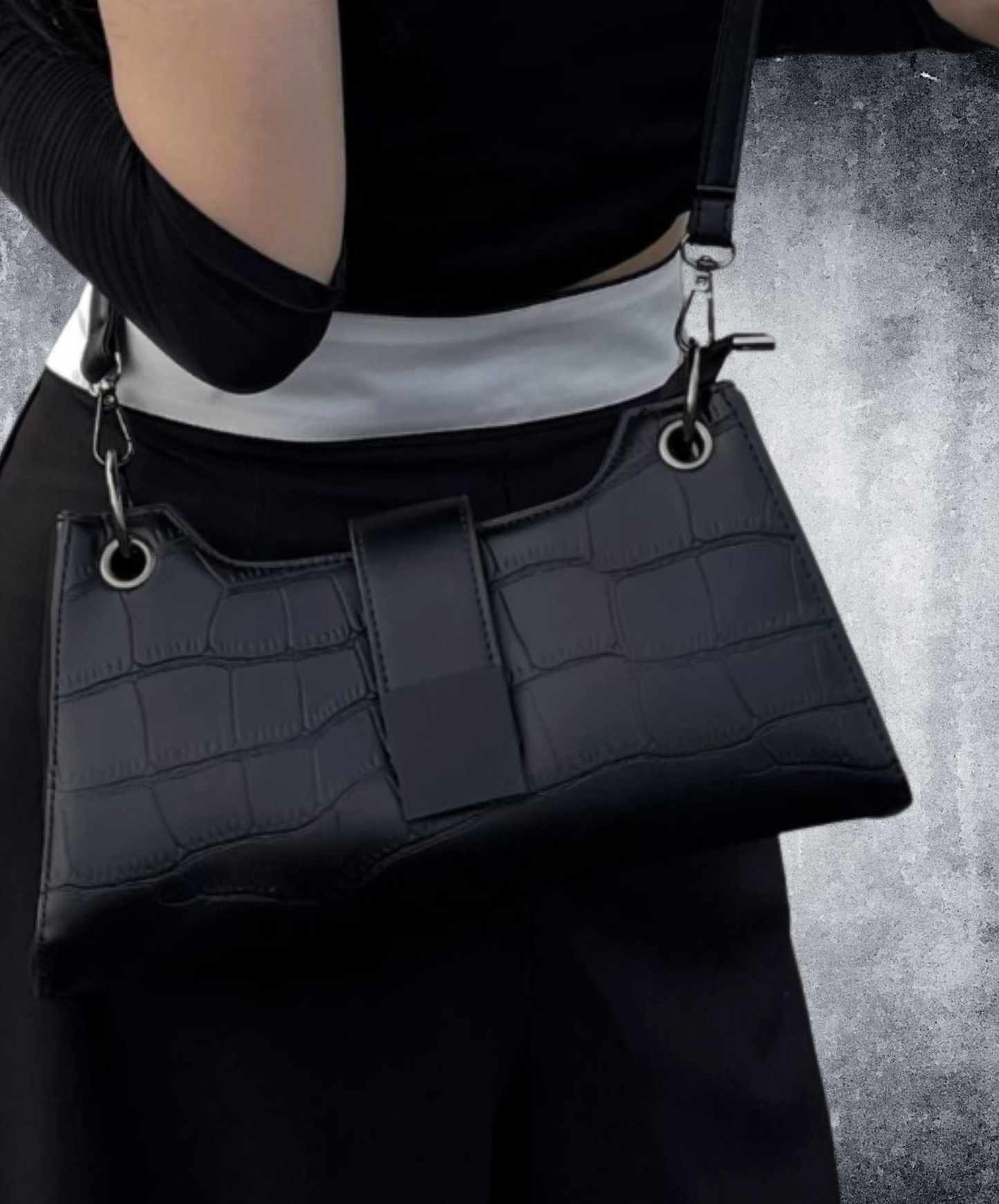 crocodile pattern trapezoid bag EN2582