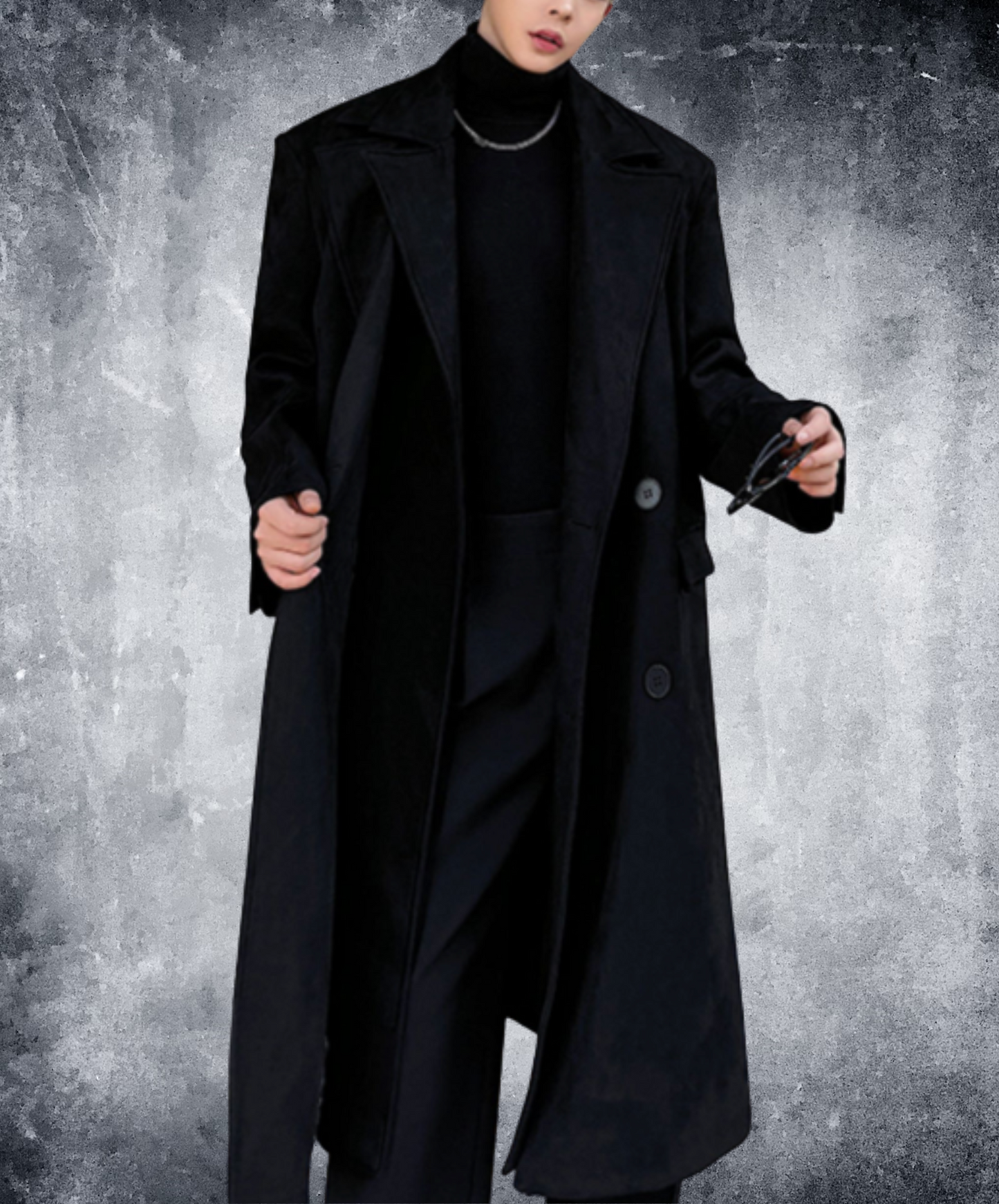 double-breasted long coat EN2529