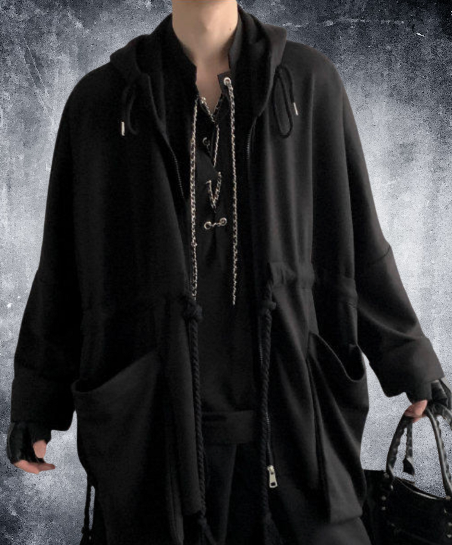 dark cape sweat over hoodie EN2634