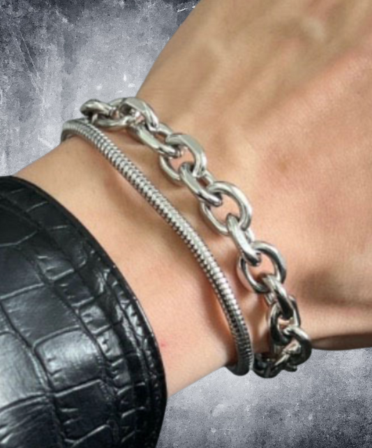two types of chain stacked bracelet EN2568