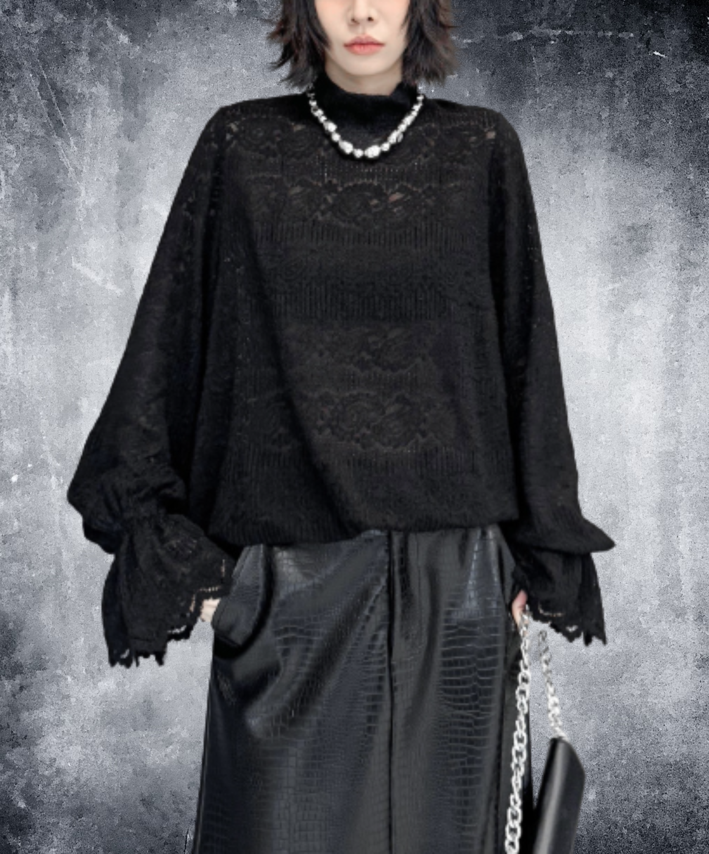 french retro style with lace sleeves t-shirt EN3130
