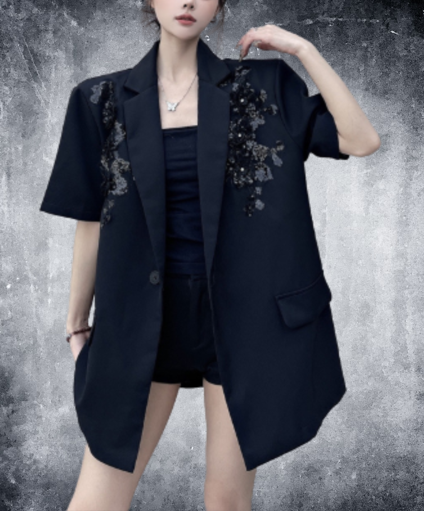 sequin embroidered casual wear jacket EN2917