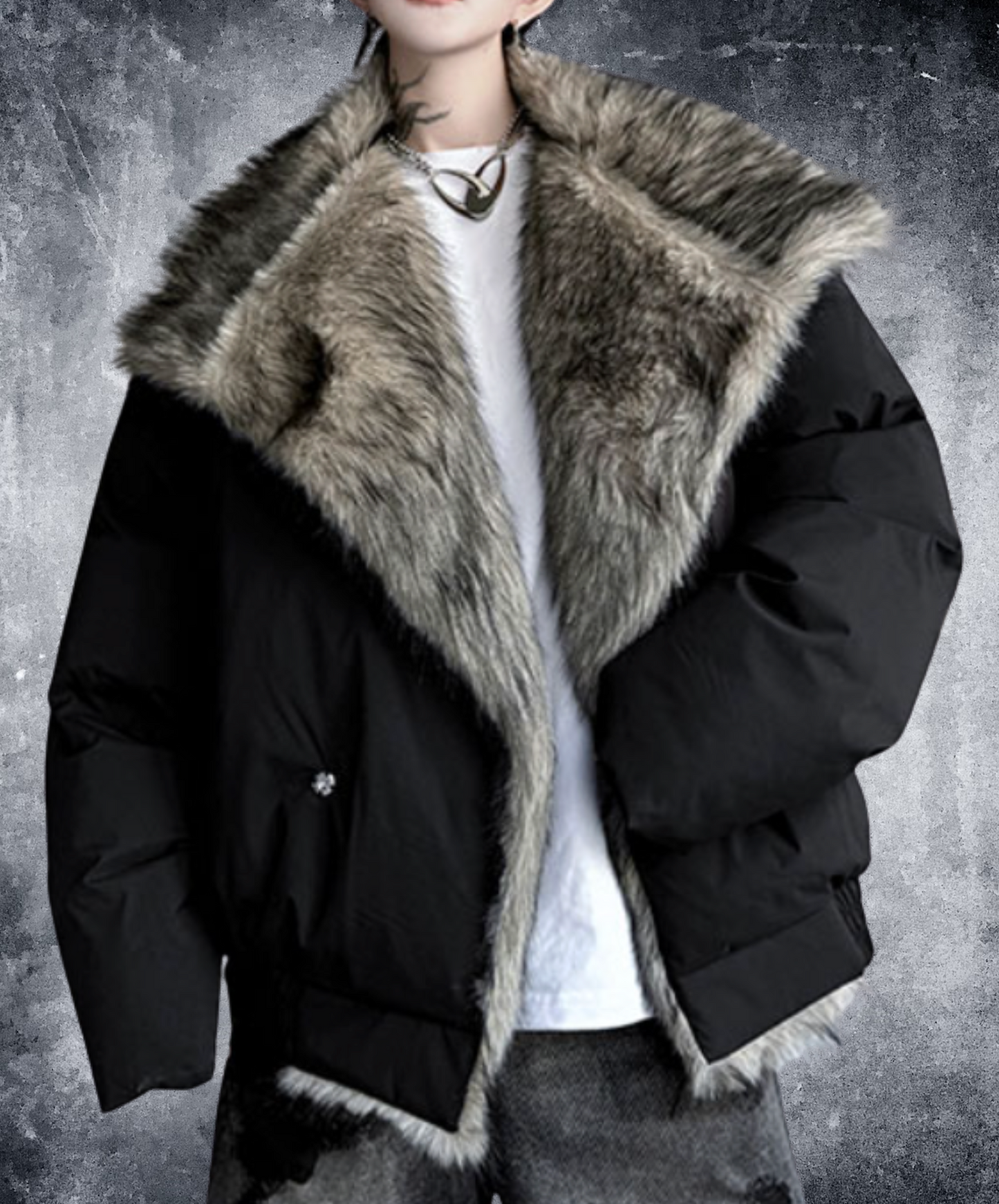 padded mink look jacket EN2594