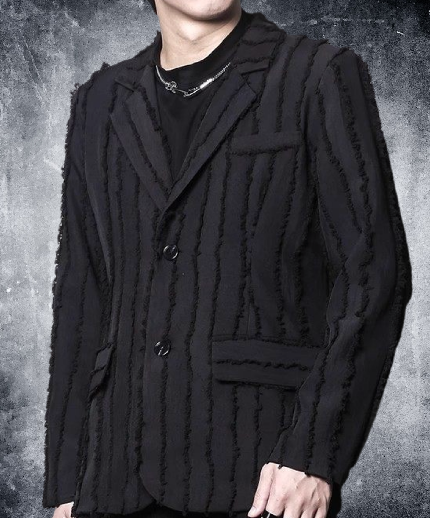 dark striped slim fit jacket EN2698
