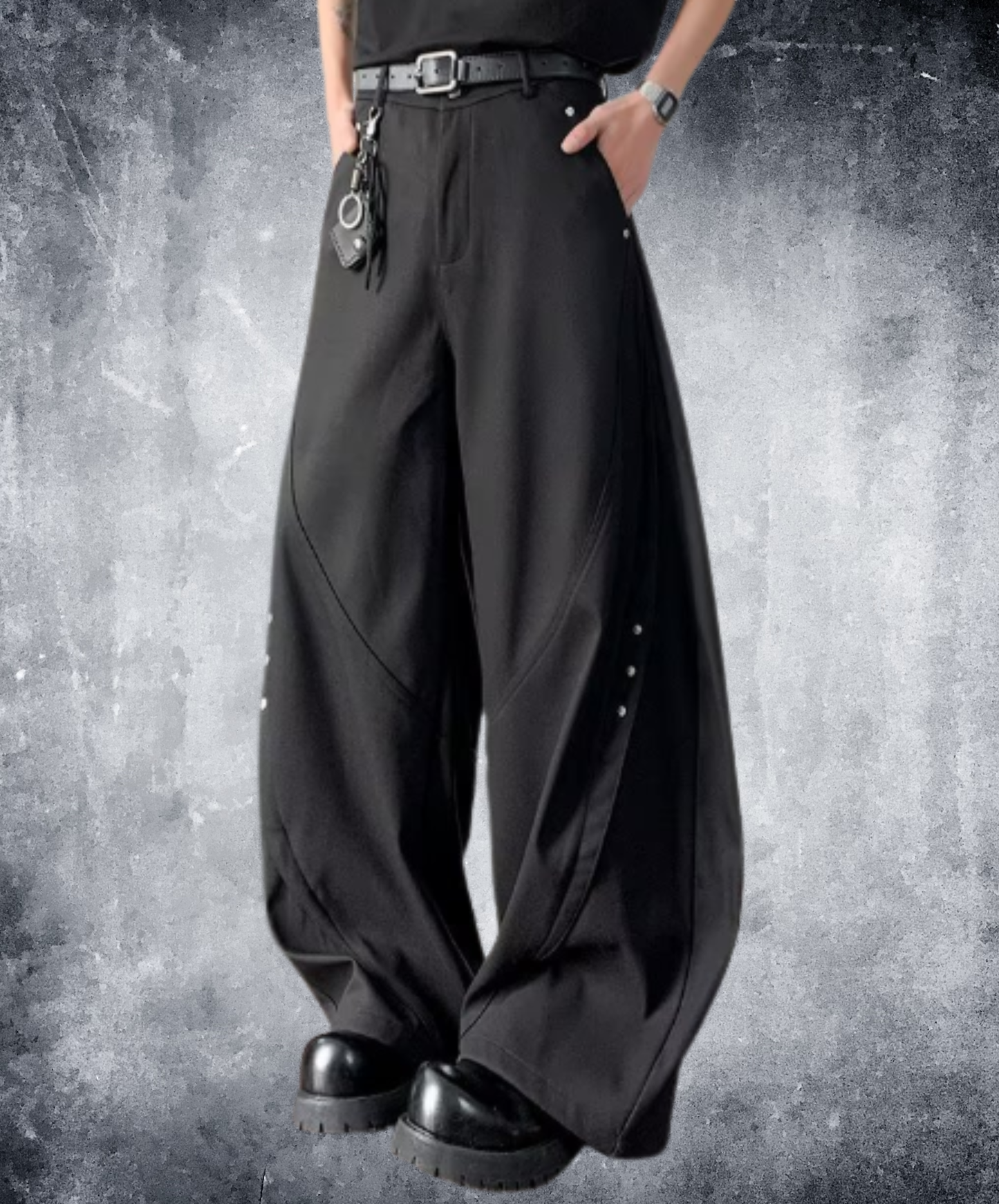 studded curve wide pants EN2968