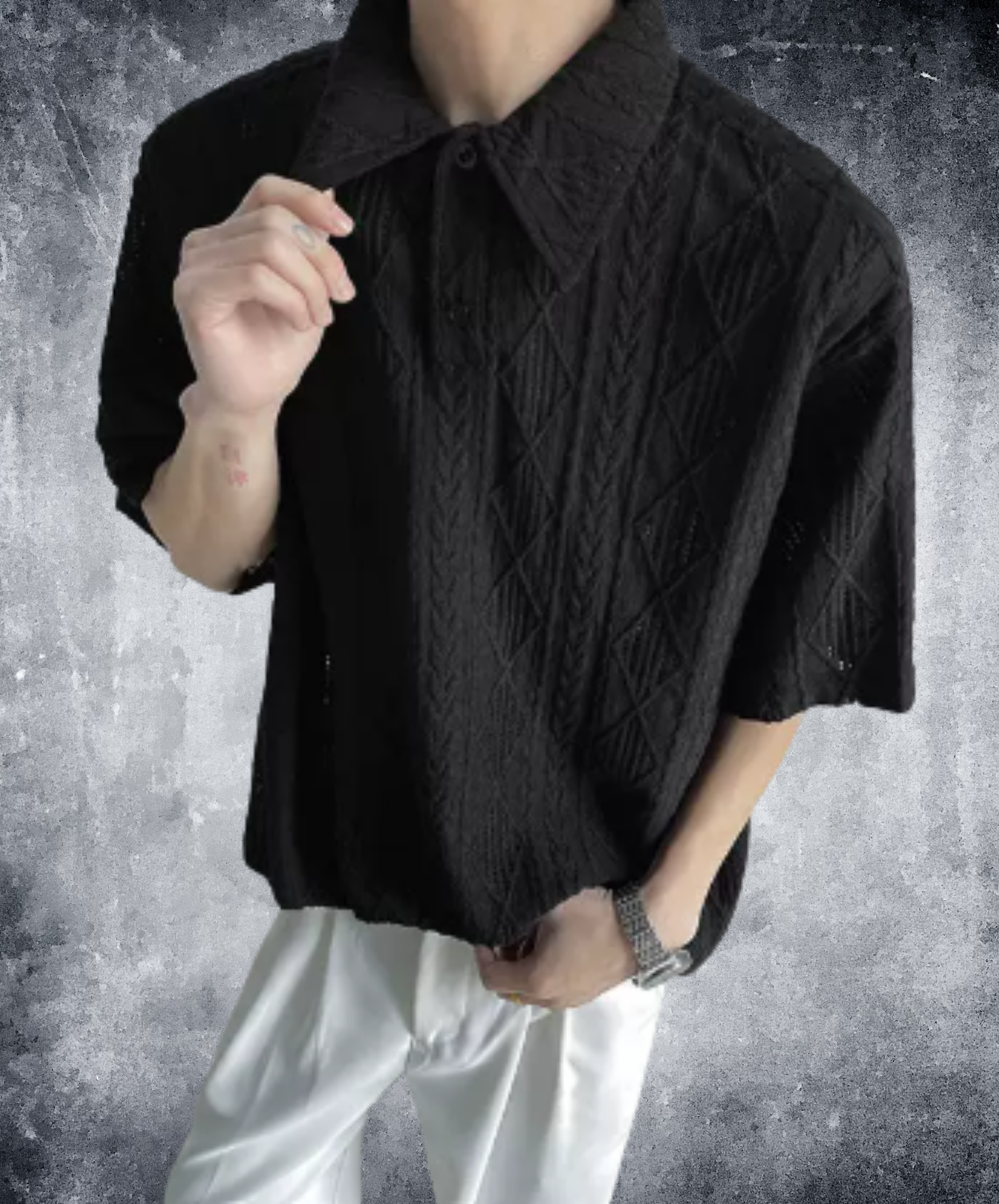 wheat-ear pattern jacquard shirt EN2991