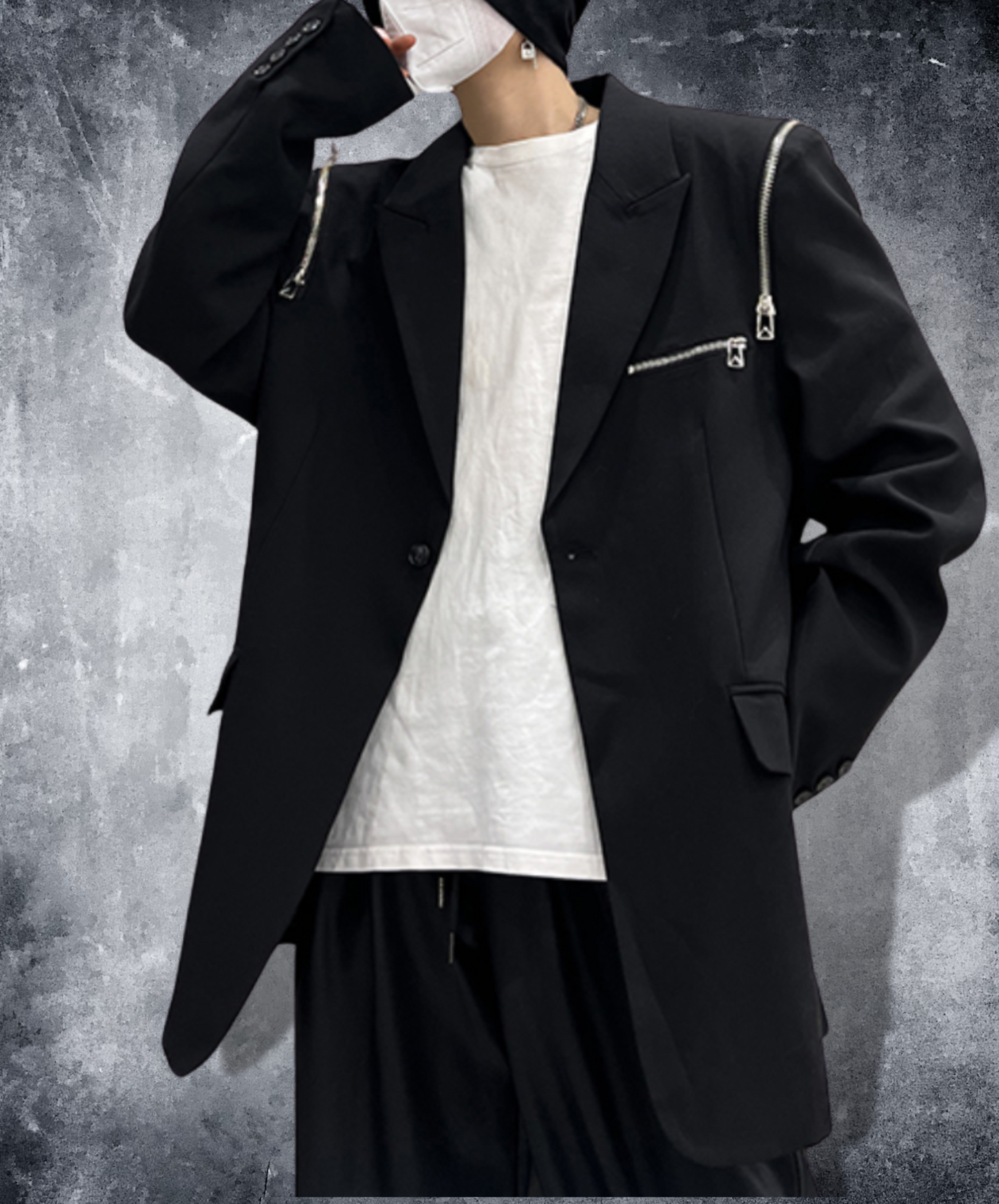 【style59】dark mode outfit set EN1862（jacket + shirt + pants set）