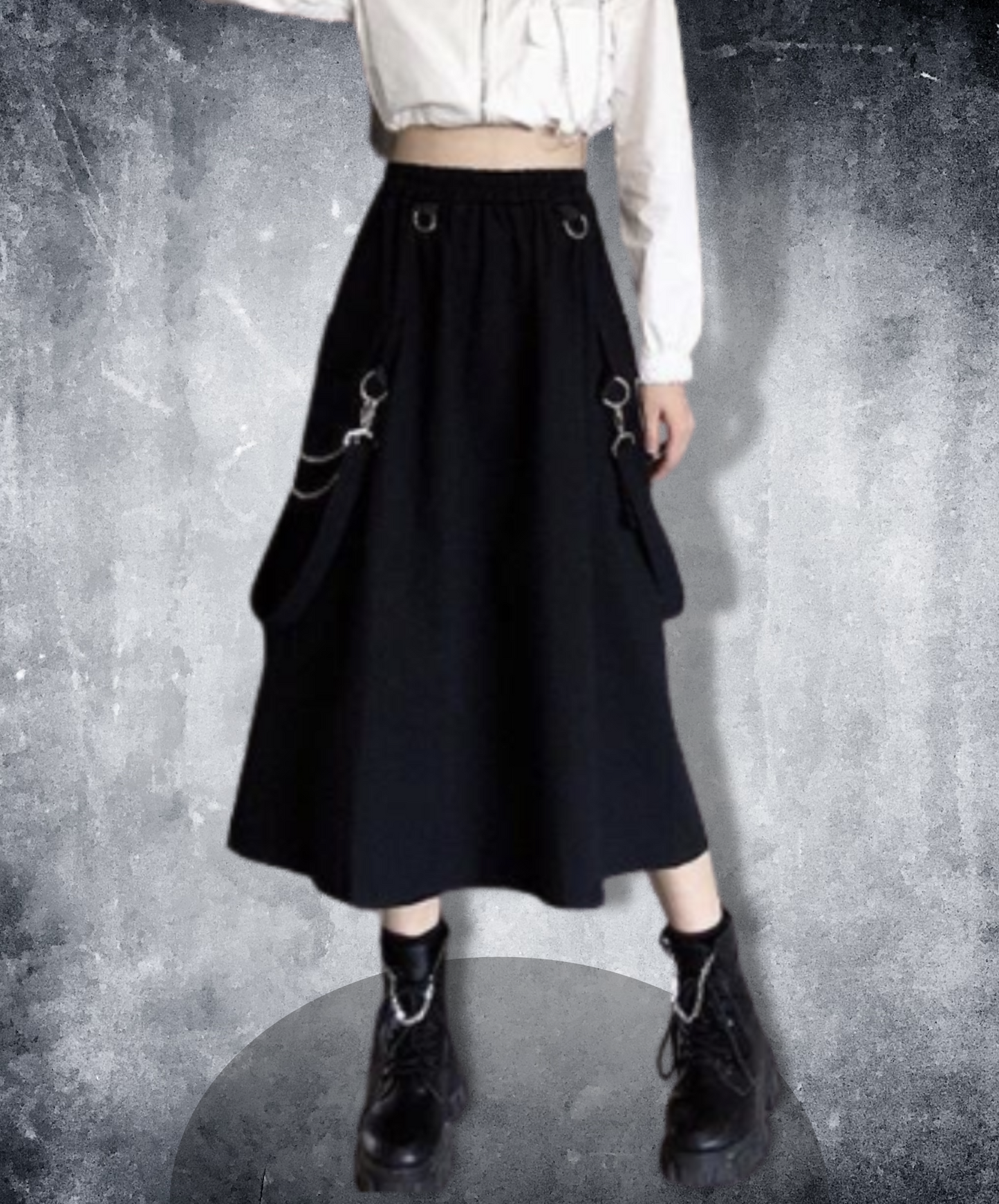 dark chain strap skirt EN1029