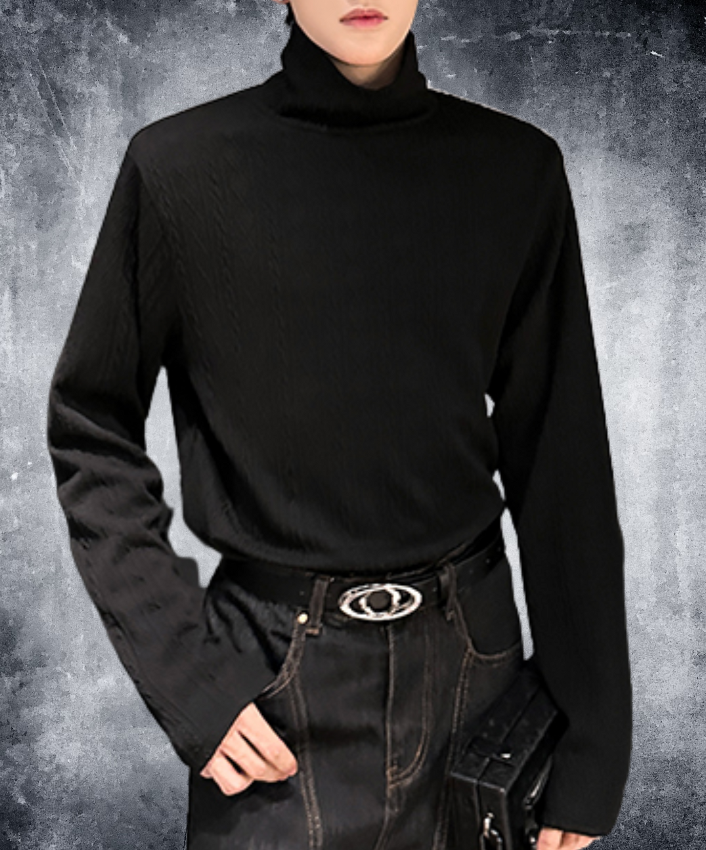 relaxed jacquard turtleneck t-shirt EN2520
