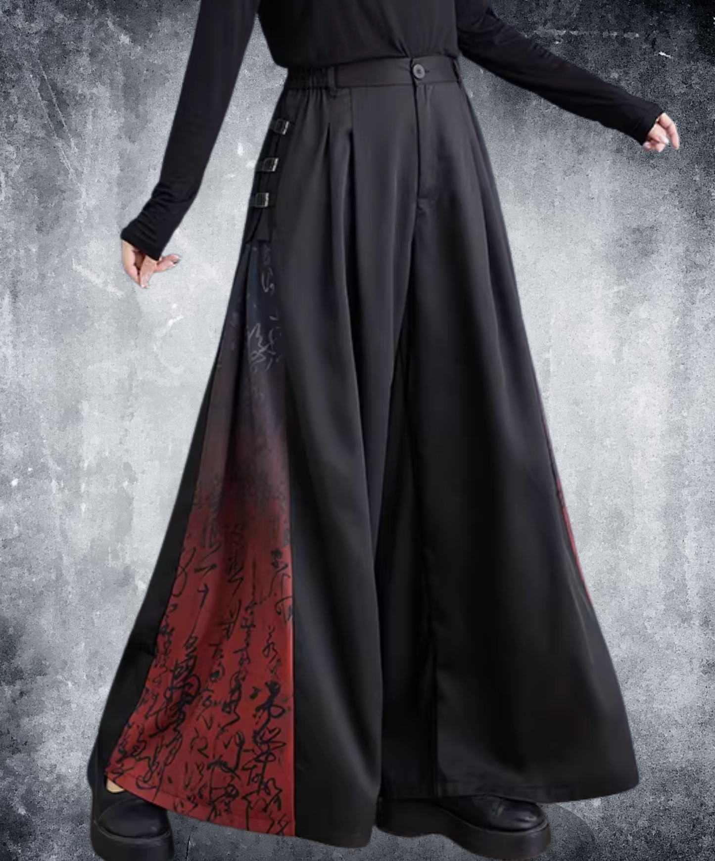 side-tucked high waist wide pants EN2795