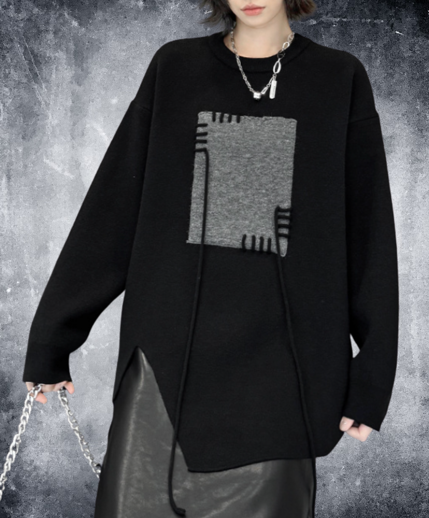 jacquard stitched motif sweater EN2469