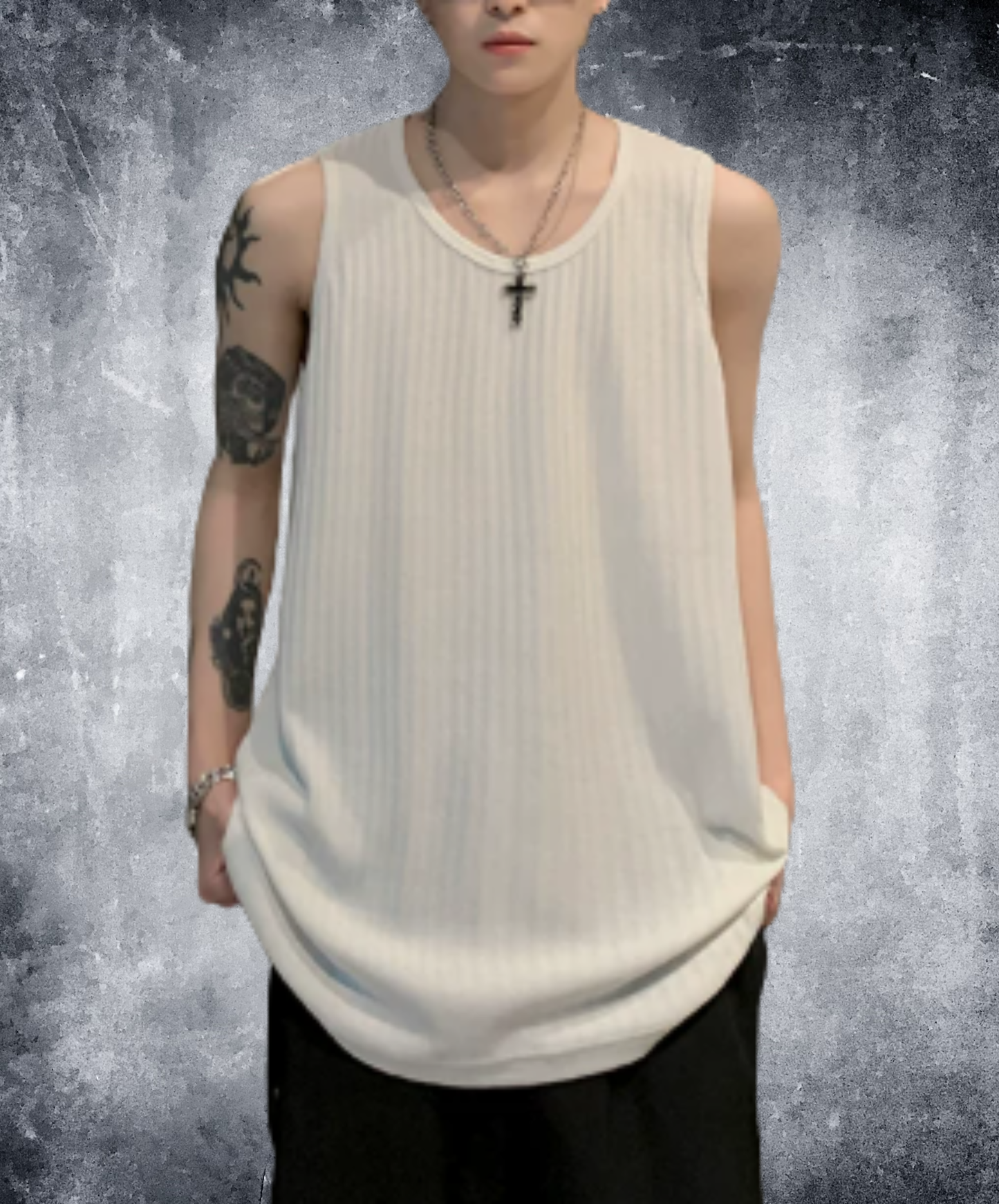 simple rib tank top EN2936