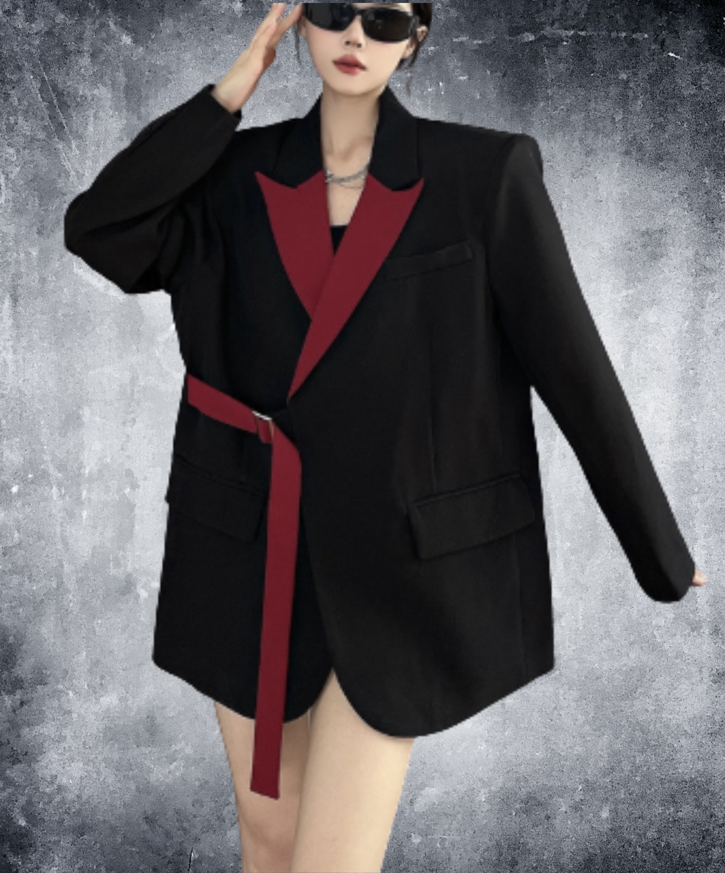 oversized fit with color-blocking jacket EN3165