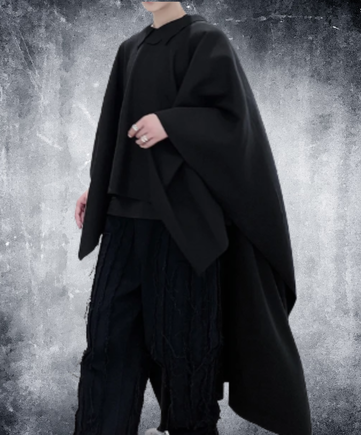 dark long bat cape shirt EN3021