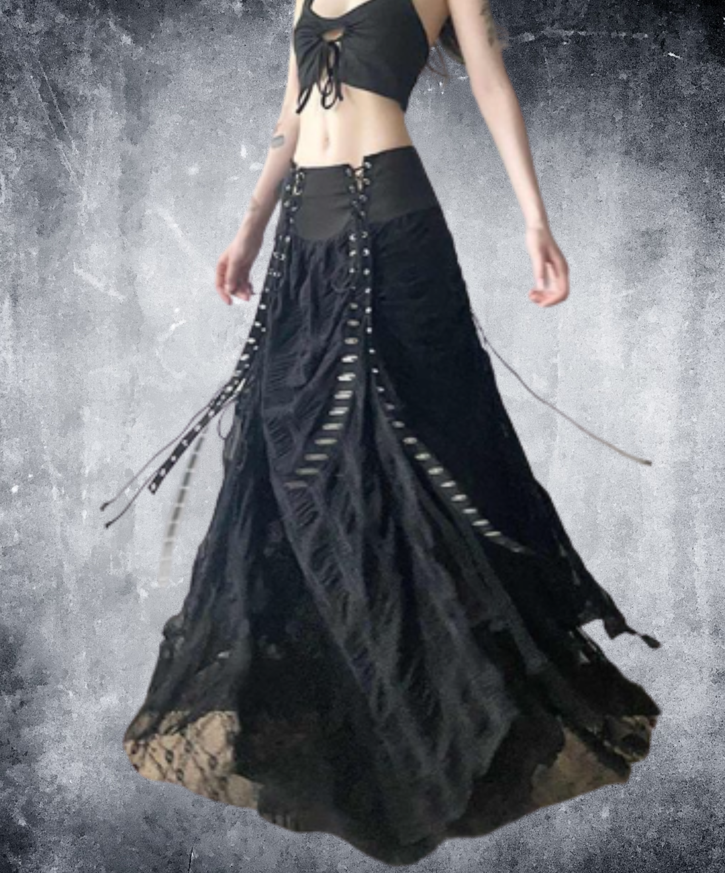 retro high-waisted shirred style skirt EN3096