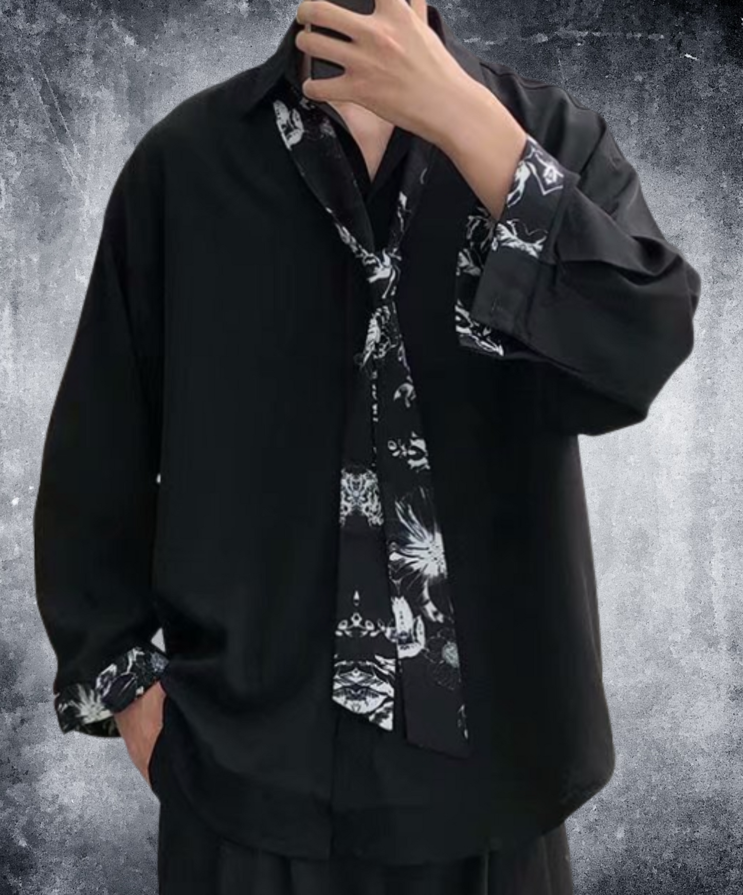 Includes splicing design tie shirt EN2383