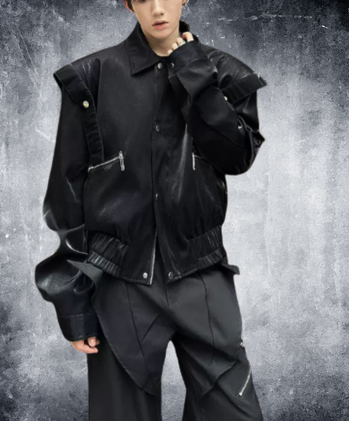 layered shoulder design jacket EN3182