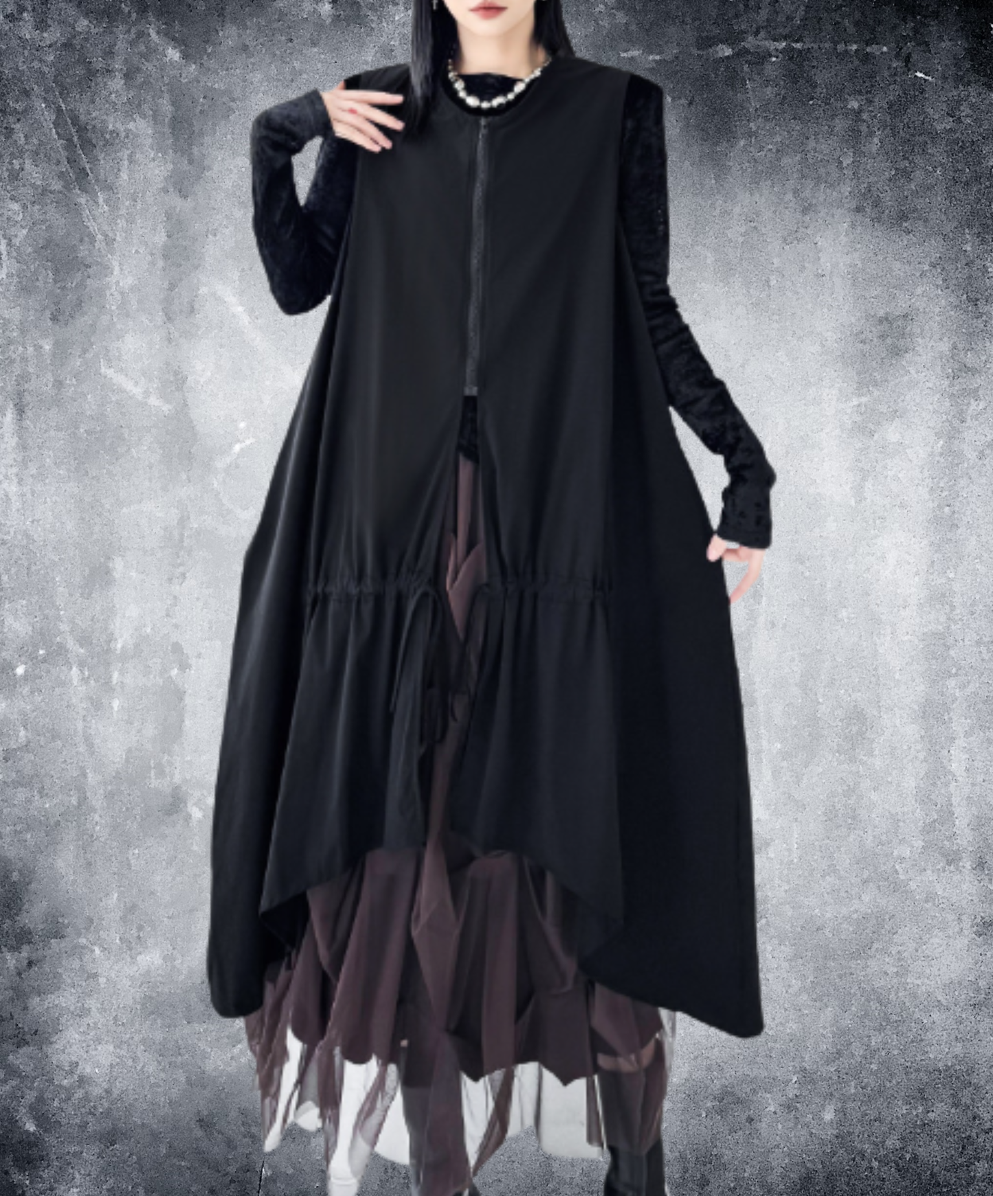 asymmetrical design, relaxed fit vest EN2969