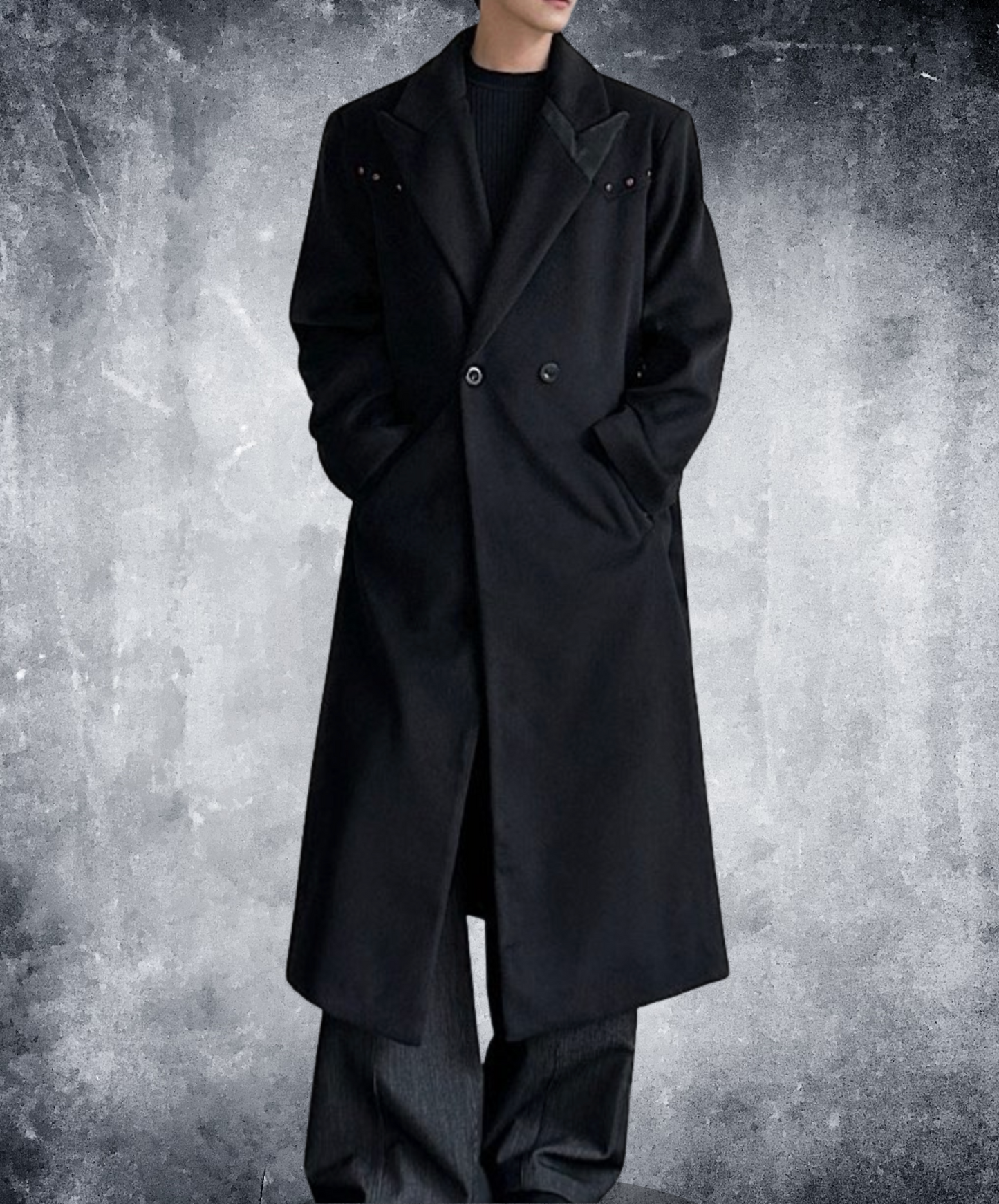 red rhinestone decorated long coat EN2602