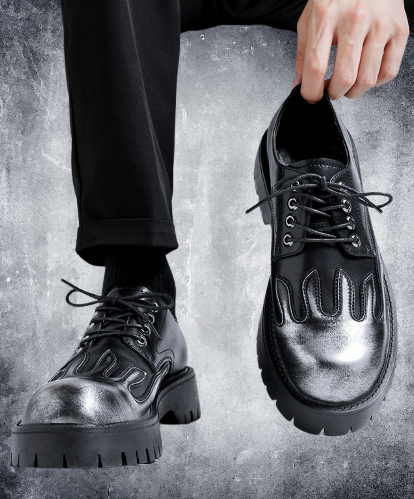 heat haze design lace-up shoes EN2379
